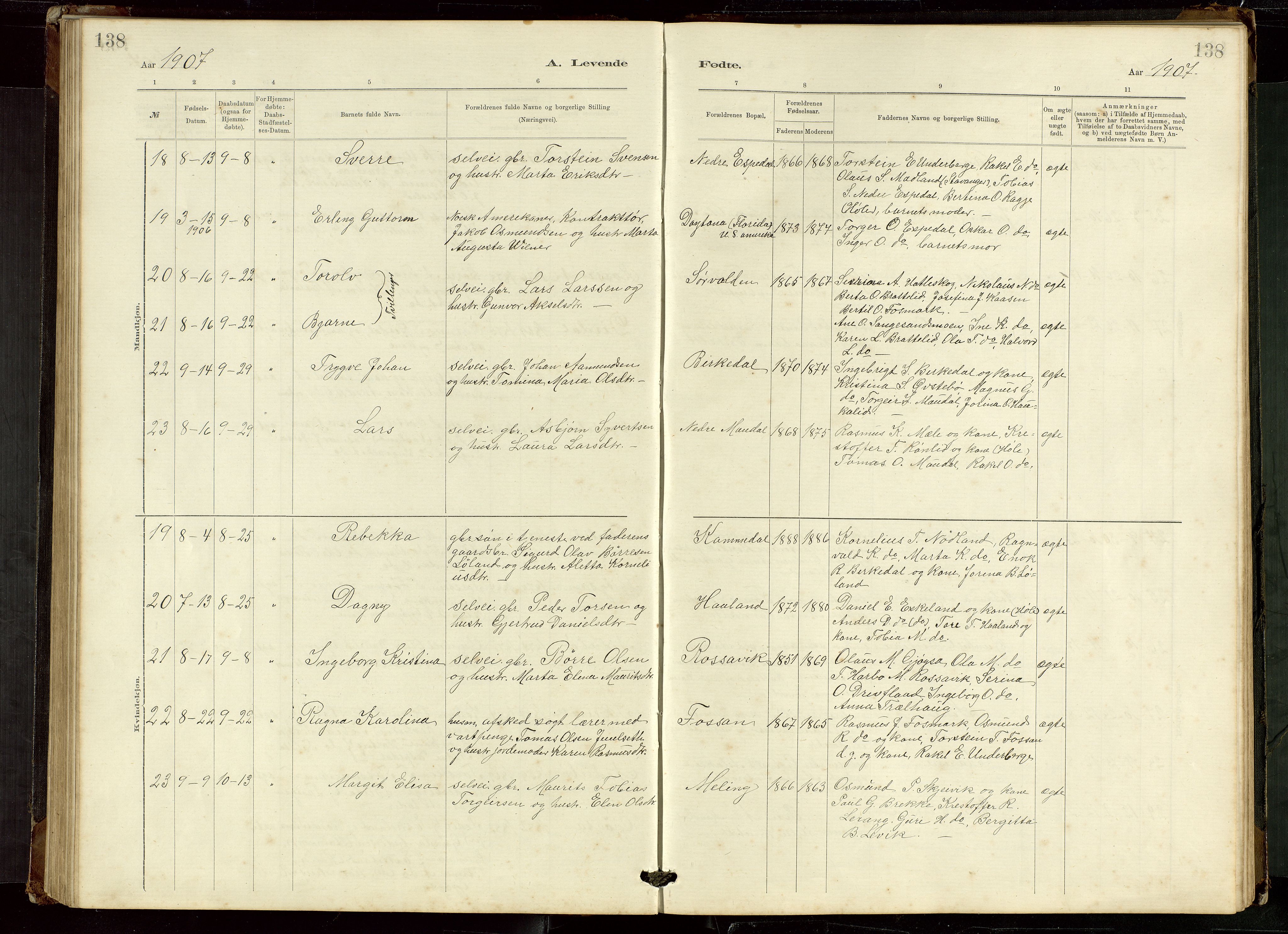 Høgsfjord sokneprestkontor, AV/SAST-A-101624/H/Ha/Hab/L0009: Klokkerbok nr. B 9, 1883-1920, s. 138