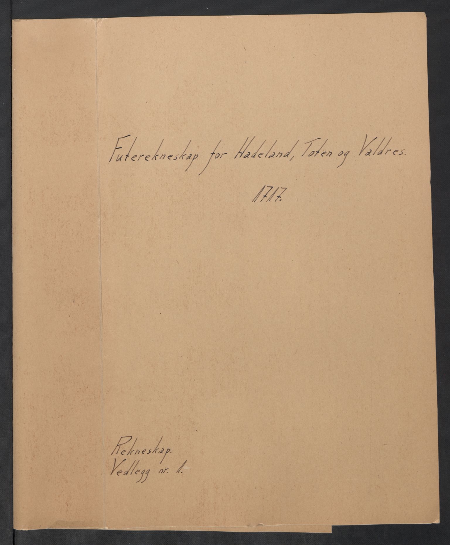 Rentekammeret inntil 1814, Reviderte regnskaper, Fogderegnskap, RA/EA-4092/R18/L1317: Fogderegnskap Hadeland, Toten og Valdres, 1717, s. 2