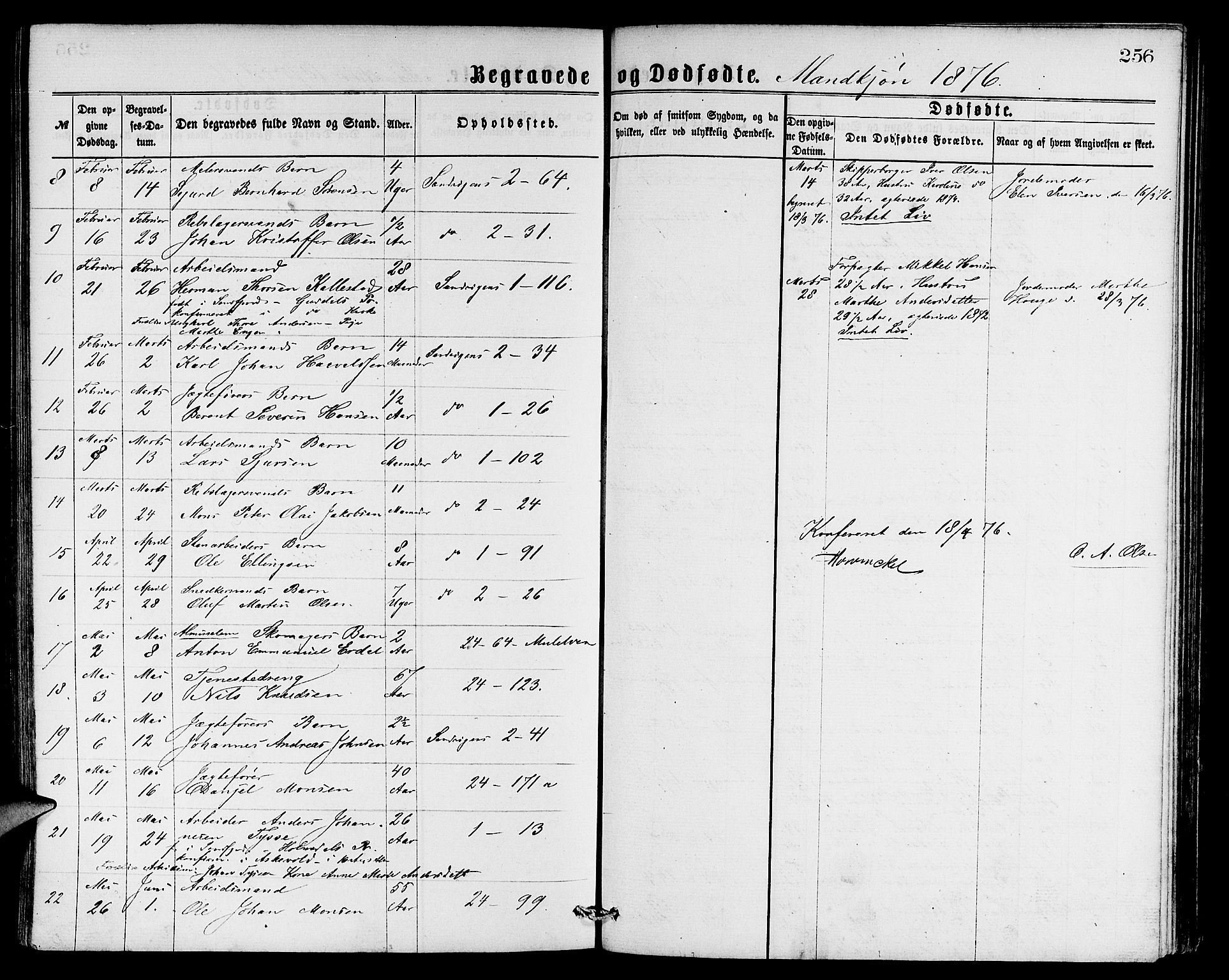 Sandviken Sokneprestembete, AV/SAB-A-77601/H/Hb: Klokkerbok nr. A 1, 1867-1879, s. 256