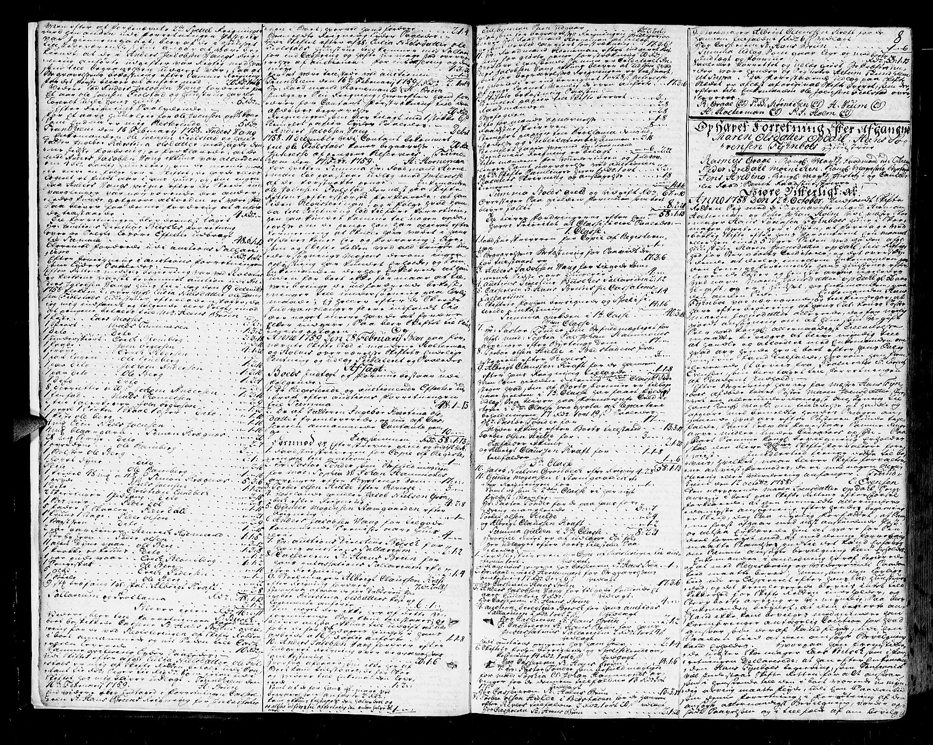 Trondheim byfogd, AV/SAT-A-0003/1/3/3A/L0020: Skifteprotokoll - gml.nr.17. (m/ register) U, 1758-1765, s. 7b-8a