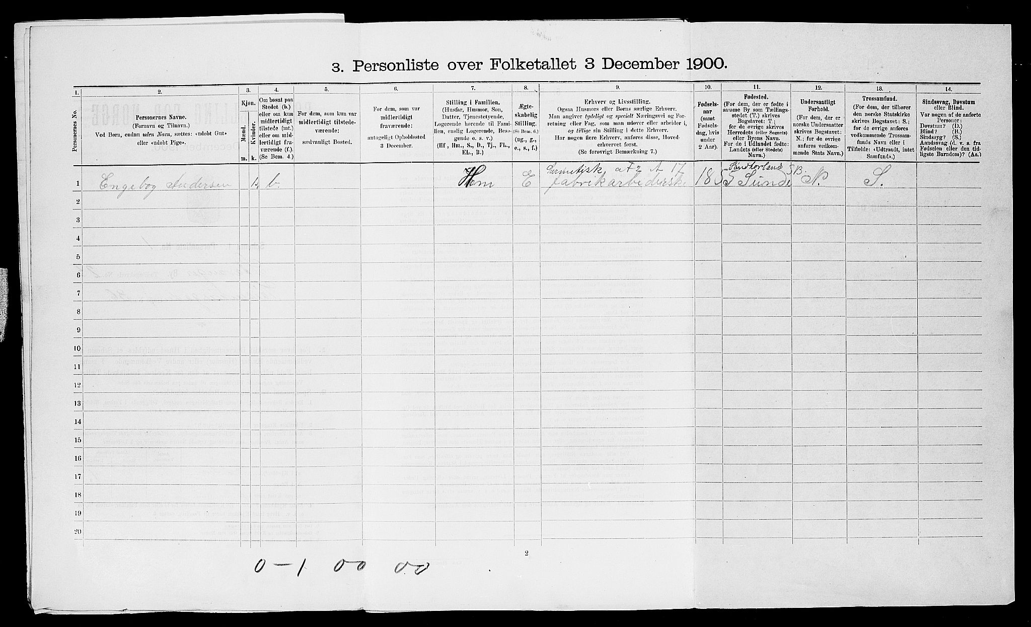 SAST, Folketelling 1900 for 1103 Stavanger kjøpstad, 1900, s. 9890