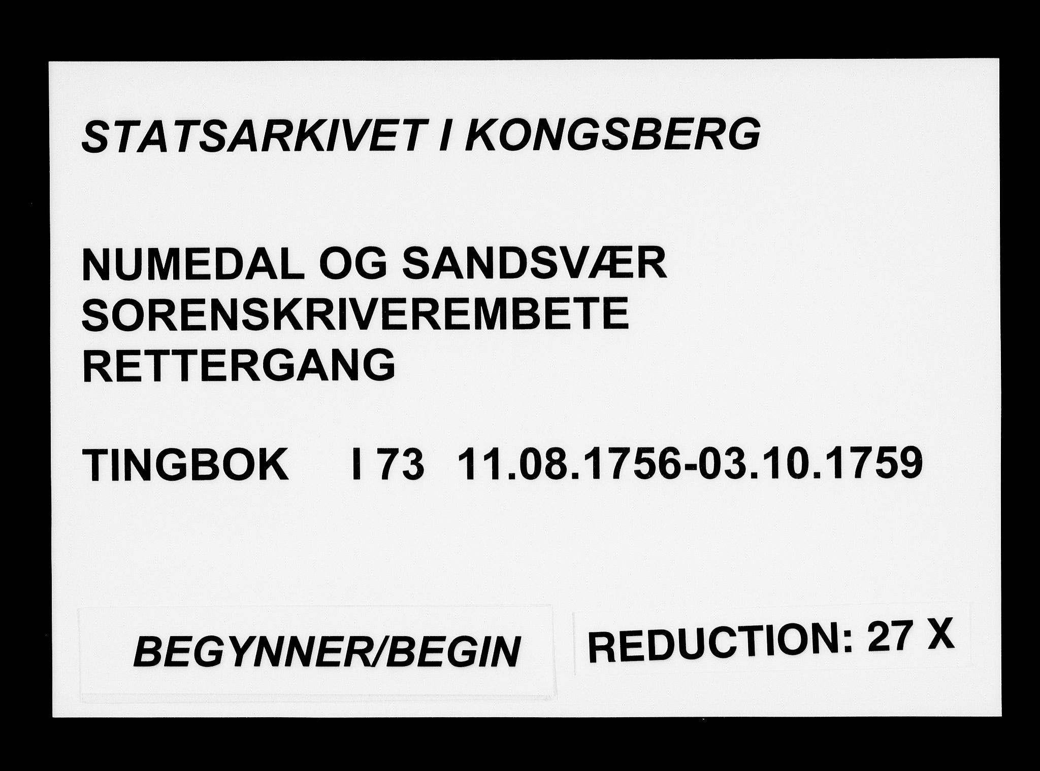 Numedal og Sandsvær sorenskriveri, AV/SAKO-A-128/F/Fa/Faa/L0073: Tingbøker, 1756-1759