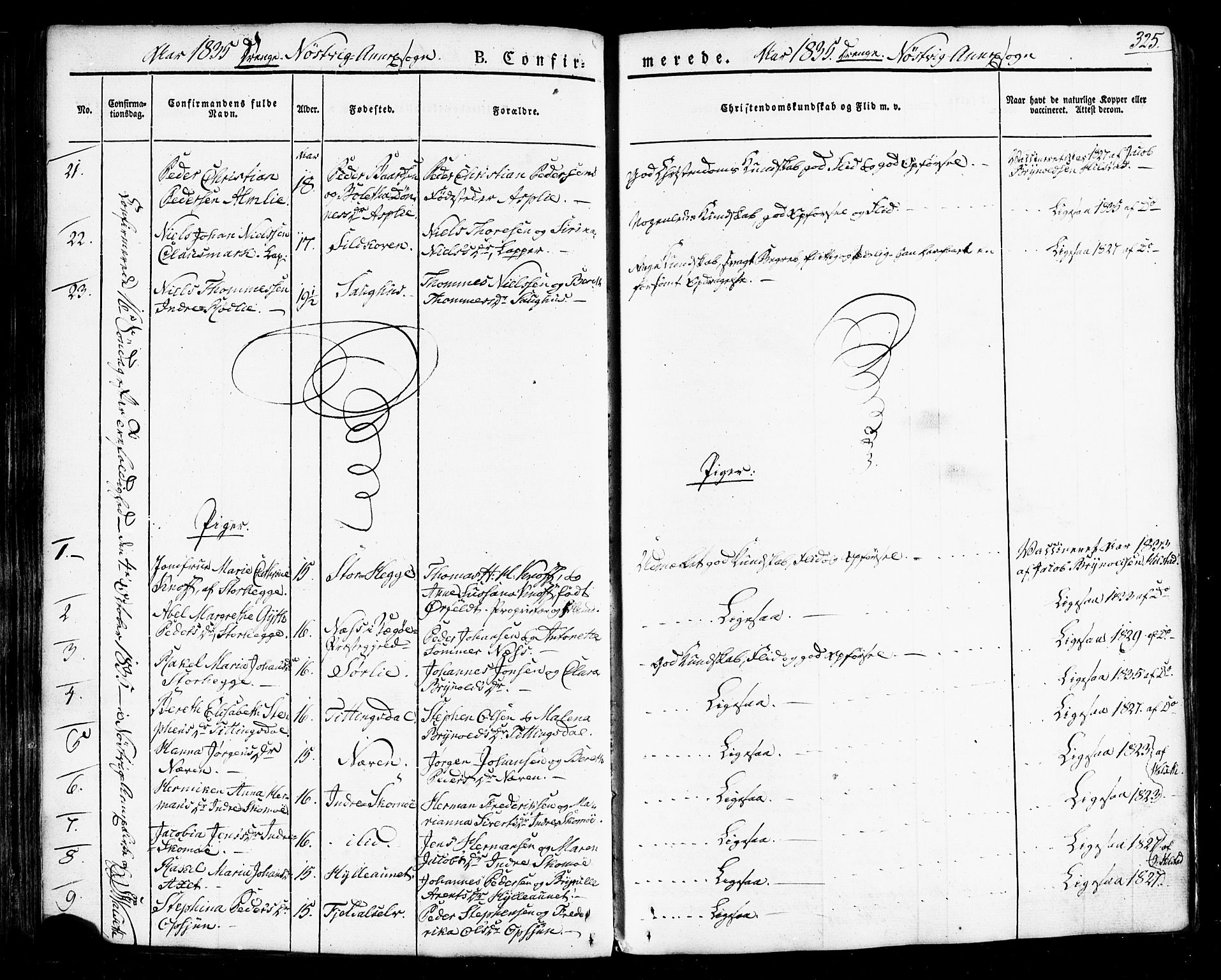 Ministerialprotokoller, klokkerbøker og fødselsregistre - Nordland, SAT/A-1459/814/L0224: Ministerialbok nr. 814A05, 1834-1874, s. 325