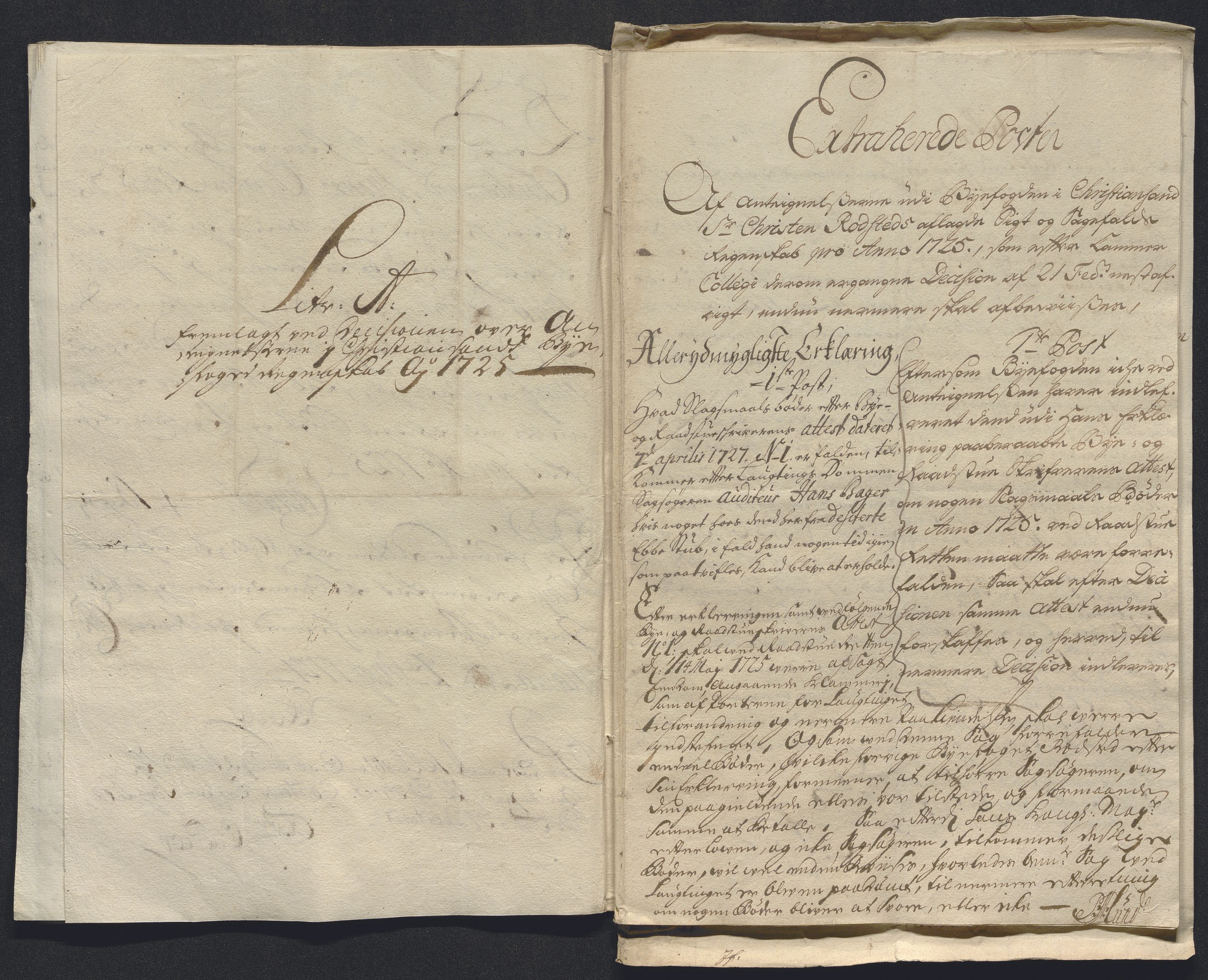 Rentekammeret inntil 1814, Reviderte regnskaper, Byregnskaper, AV/RA-EA-4066/R/Rm/L0286: [M19] Sikt og sakefall, 1719-1727, s. 452