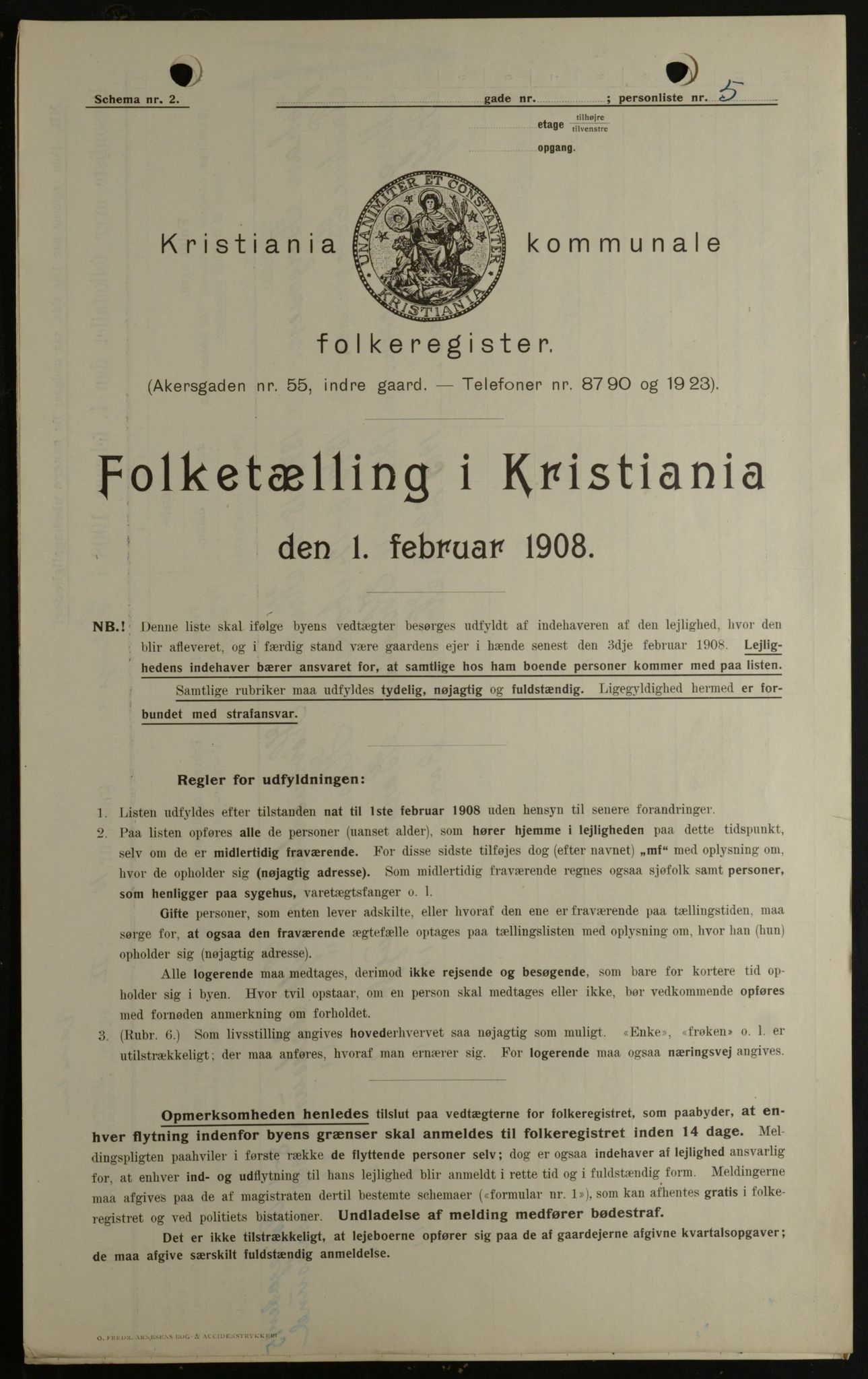 OBA, Kommunal folketelling 1.2.1908 for Kristiania kjøpstad, 1908, s. 20049