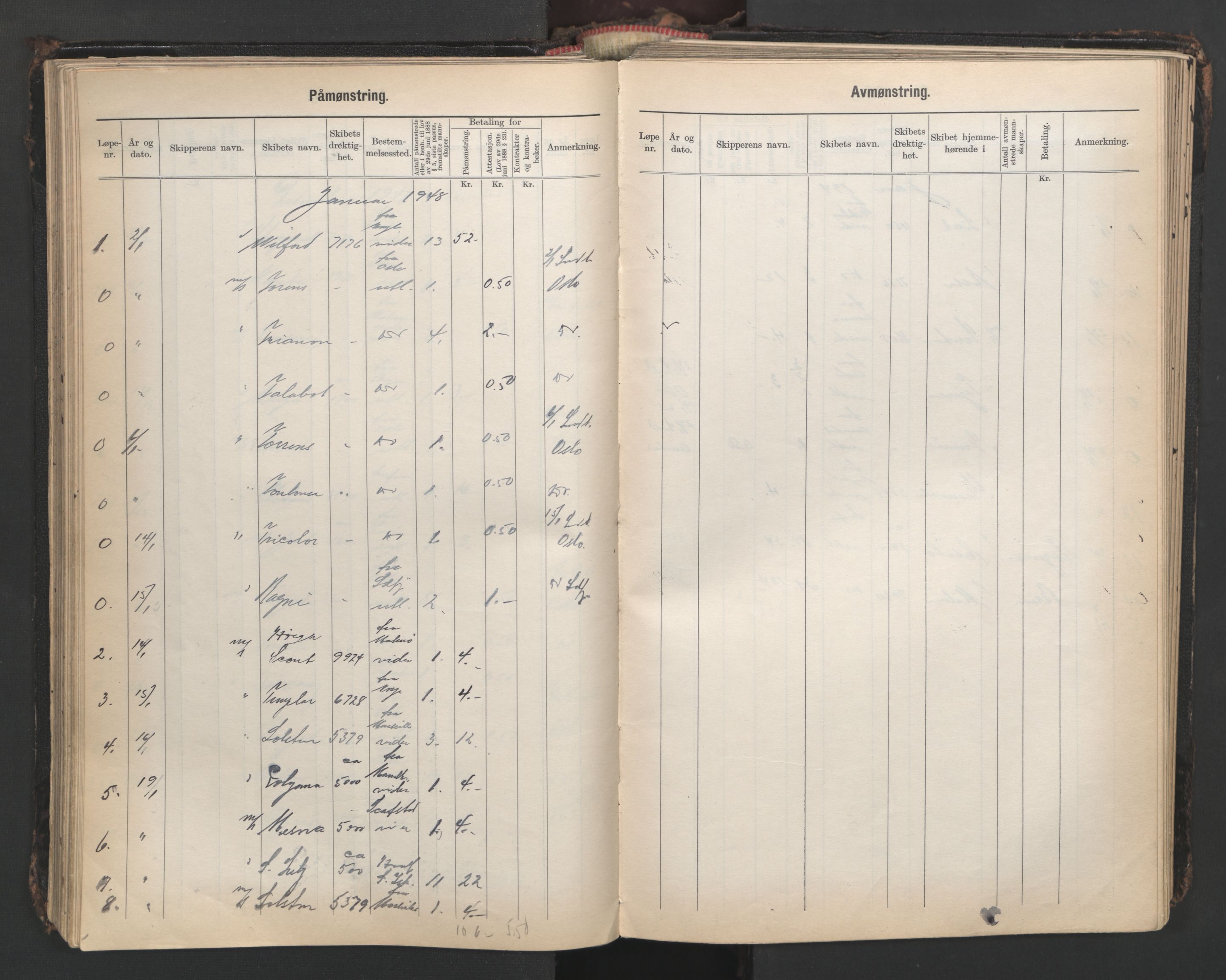 Tønsberg innrulleringskontor, AV/SAKO-A-786/H/Ha/L0009: Mønstringsjournal, 1939-1955, s. 126