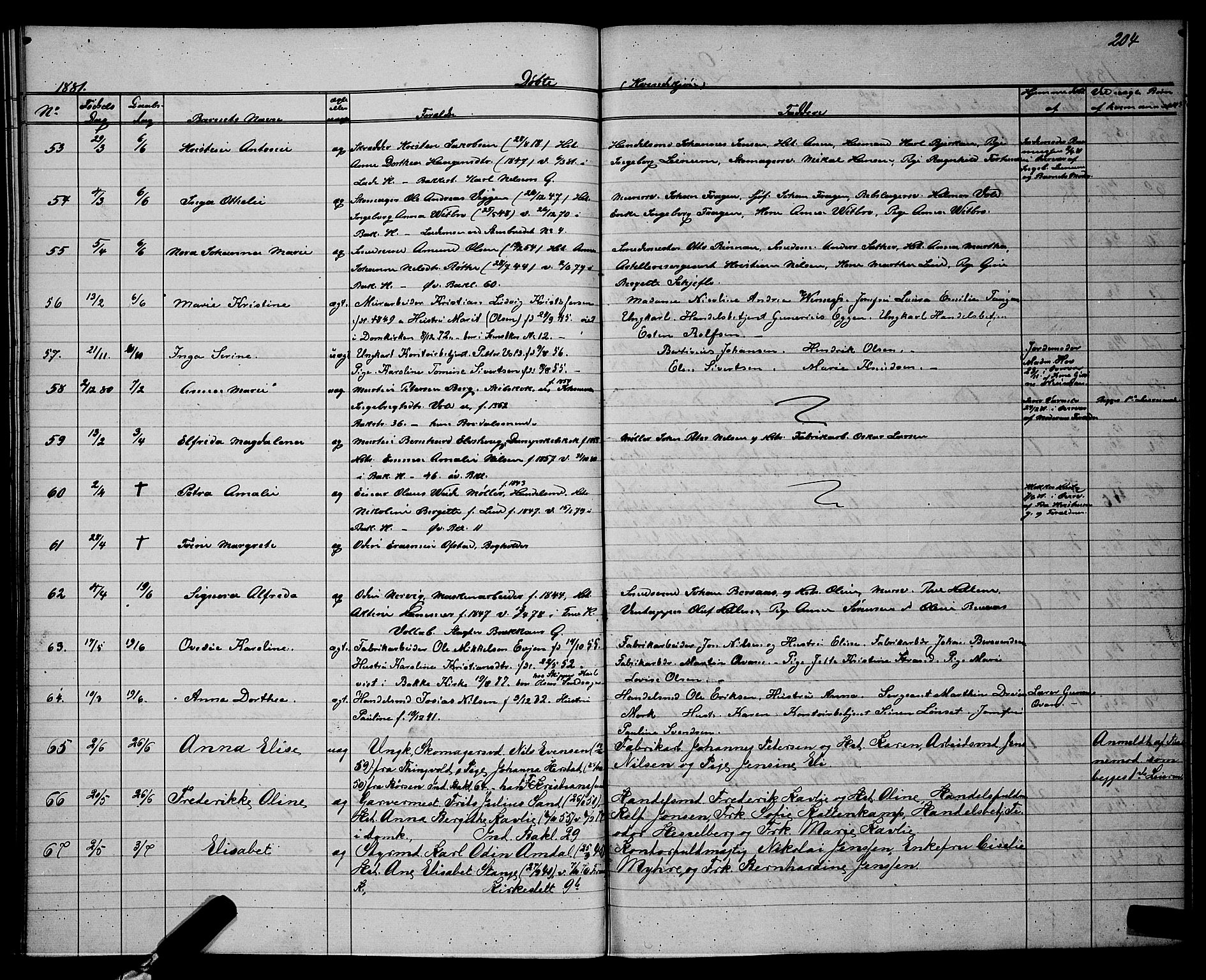 Ministerialprotokoller, klokkerbøker og fødselsregistre - Sør-Trøndelag, AV/SAT-A-1456/604/L0220: Klokkerbok nr. 604C03, 1870-1885, s. 204