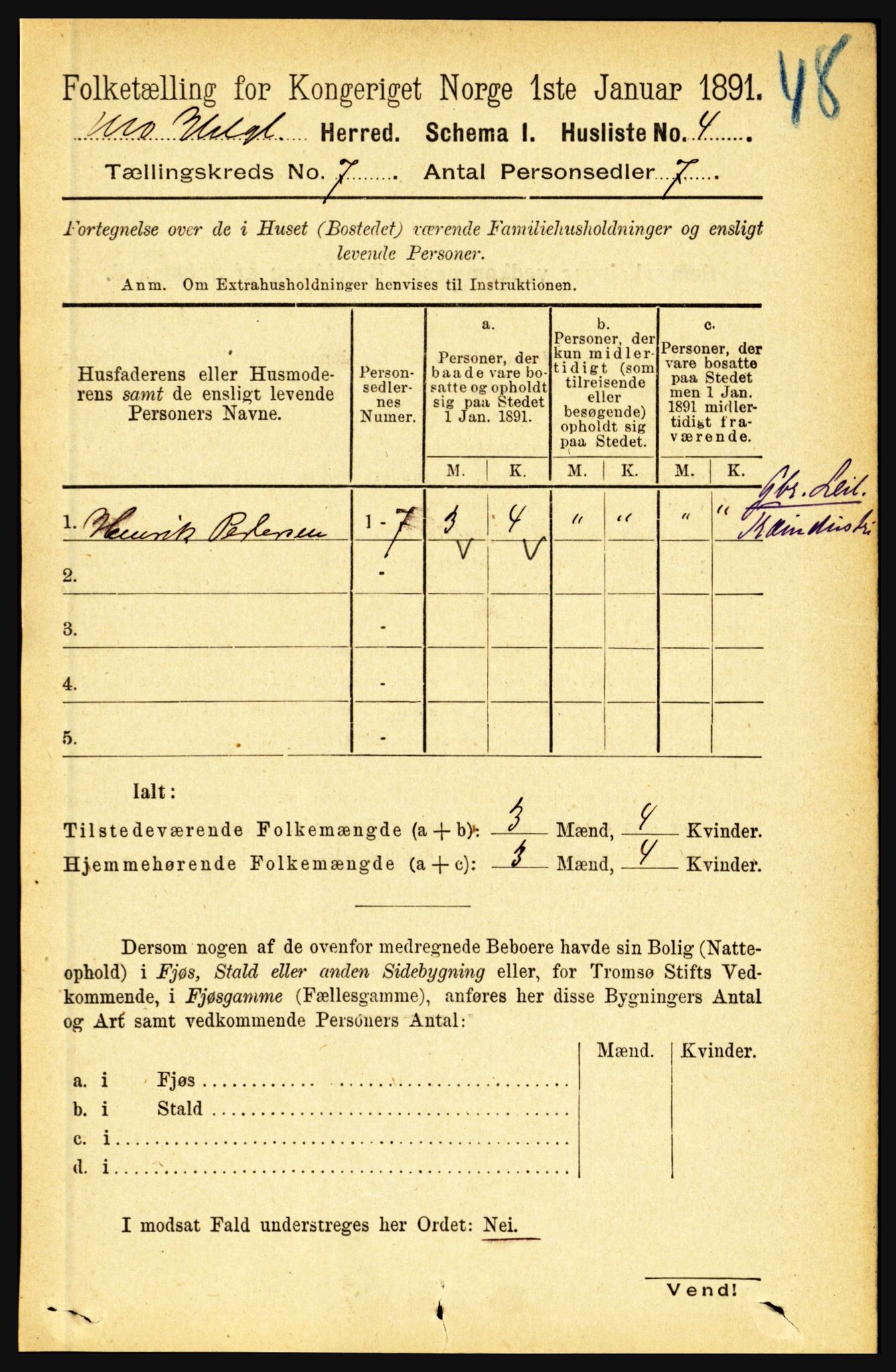 RA, Folketelling 1891 for 1833 Mo herred, 1891, s. 2516