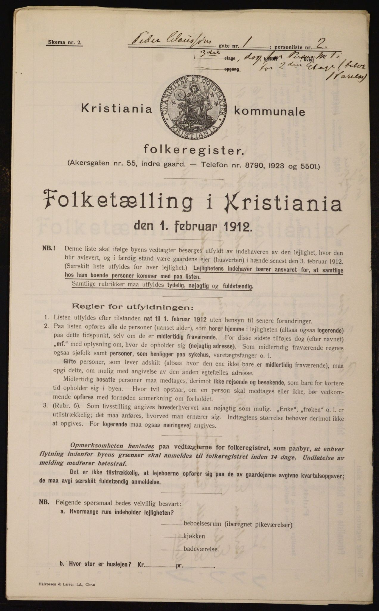 OBA, Kommunal folketelling 1.2.1912 for Kristiania, 1912, s. 79346