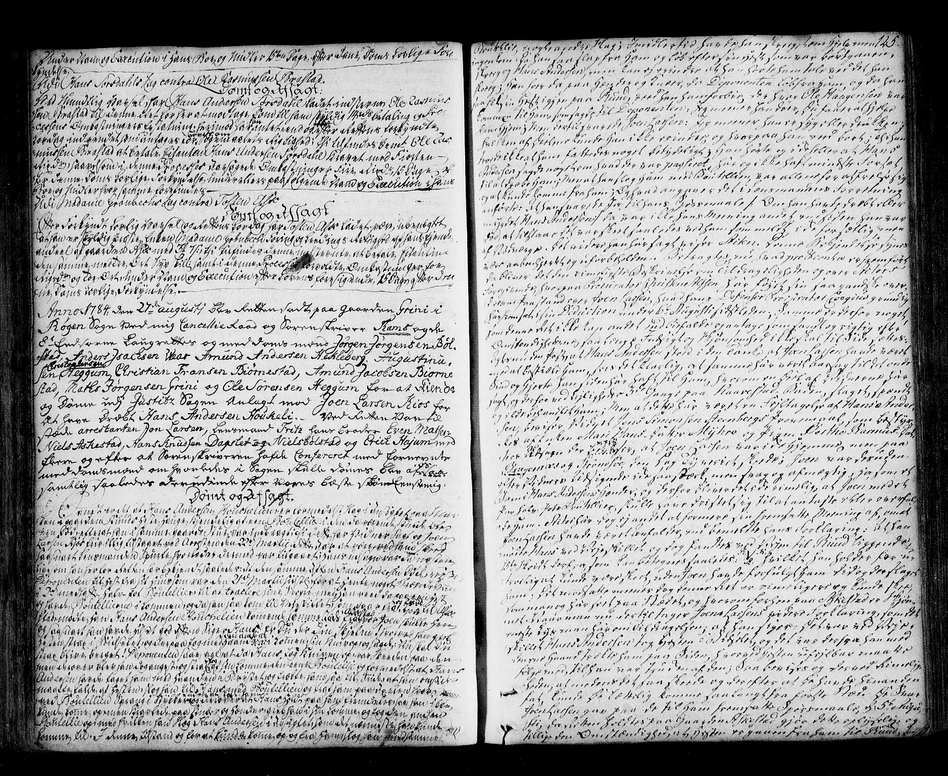 Lier, Røyken og Hurum sorenskriveri, AV/SAKO-A-89/F/Fa/L0058: Tingbok, 1782-1788, s. 125
