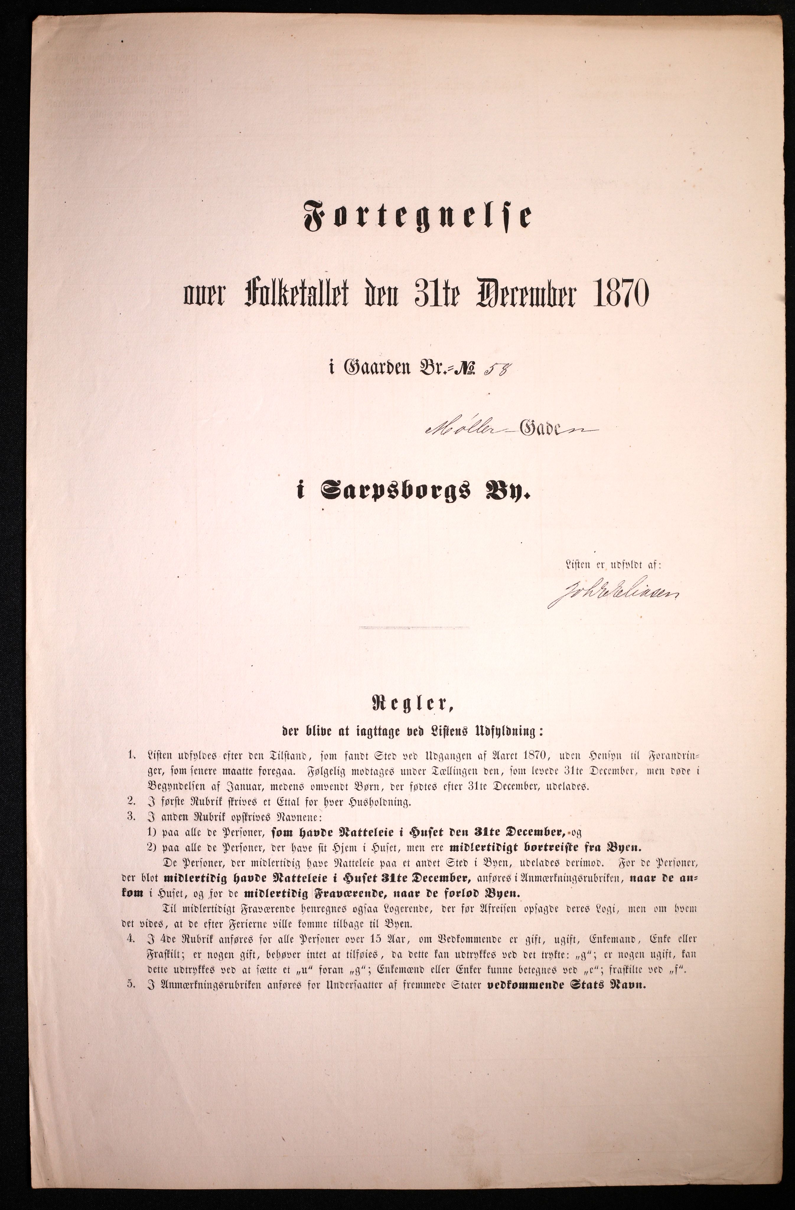RA, Folketelling 1870 for 0102 Sarpsborg kjøpstad, 1870, s. 375
