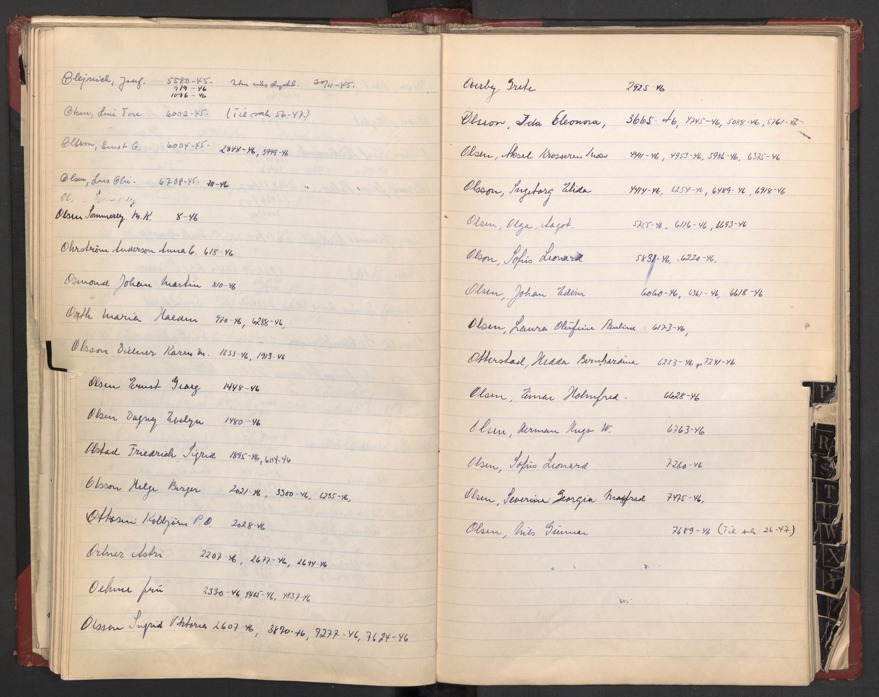 Justisdepartementet, 3. politikontor P3, AV/RA-S-1051/C/Cc/L0002: Journalregister over statsborgersaker, 1940-1946, s. 78