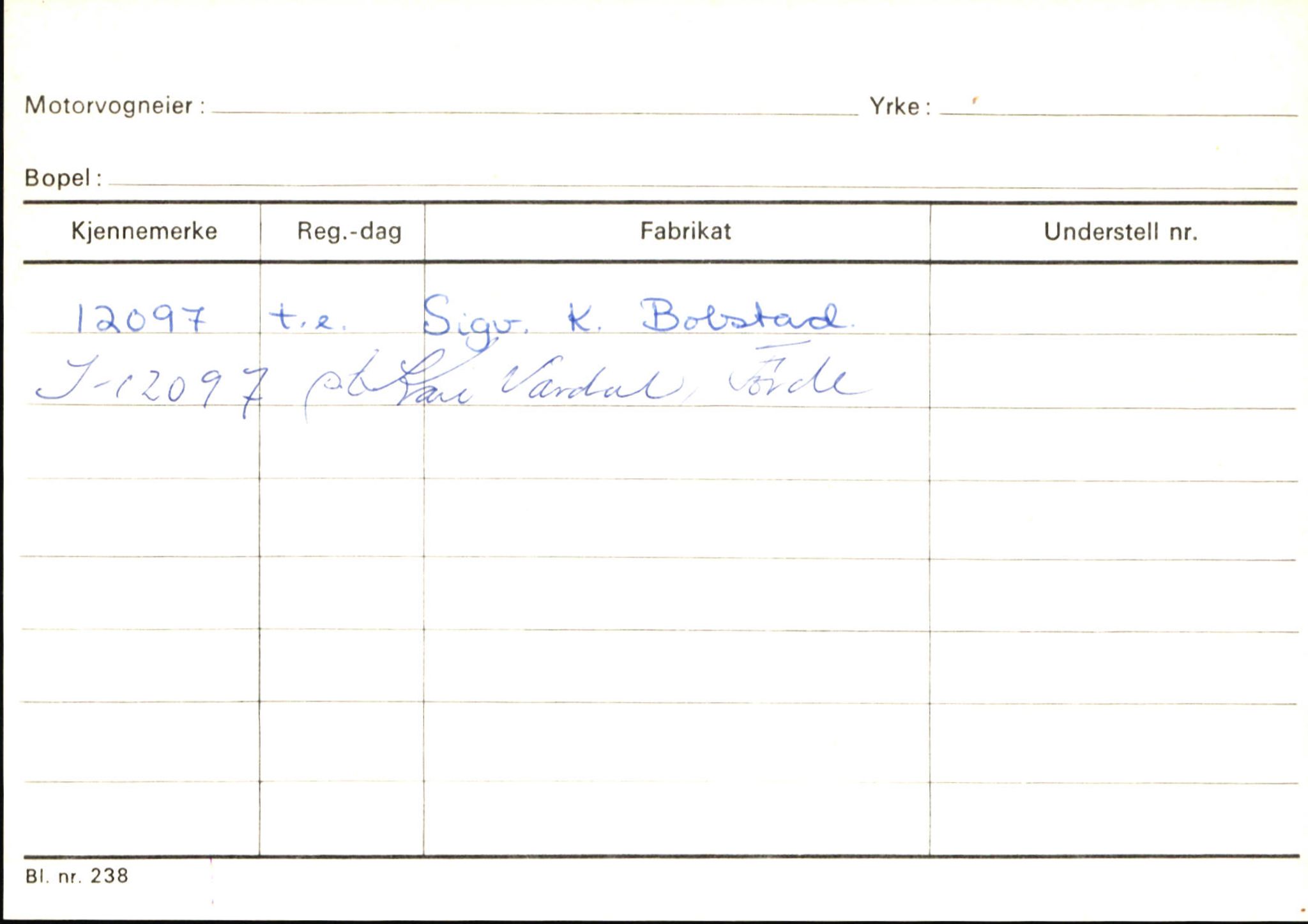 Statens vegvesen, Sogn og Fjordane vegkontor, SAB/A-5301/4/F/L0145: Registerkort Vågsøy S-Å. Årdal I-P, 1945-1975, s. 861