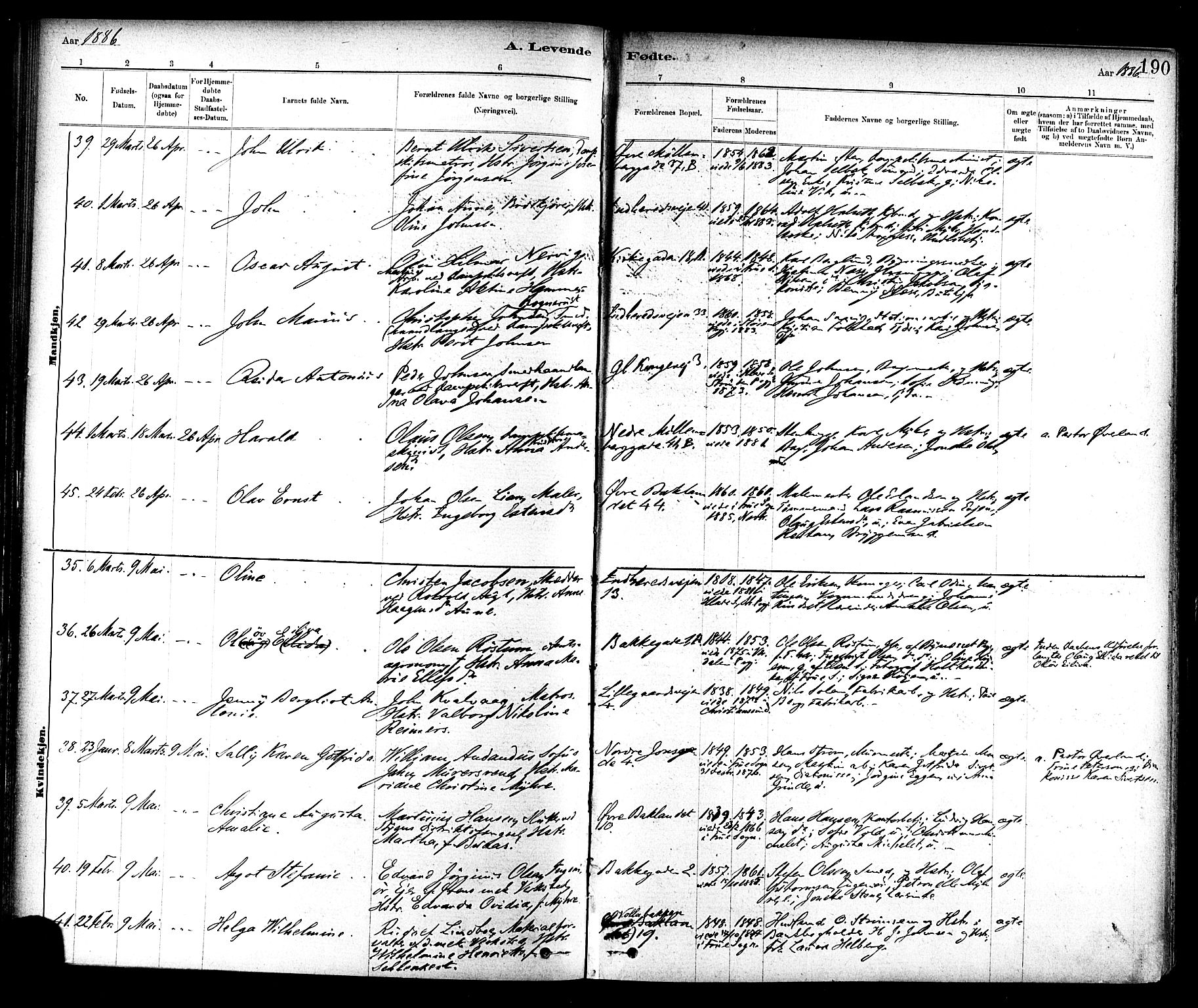 Ministerialprotokoller, klokkerbøker og fødselsregistre - Sør-Trøndelag, AV/SAT-A-1456/604/L0188: Ministerialbok nr. 604A09, 1878-1892, s. 190