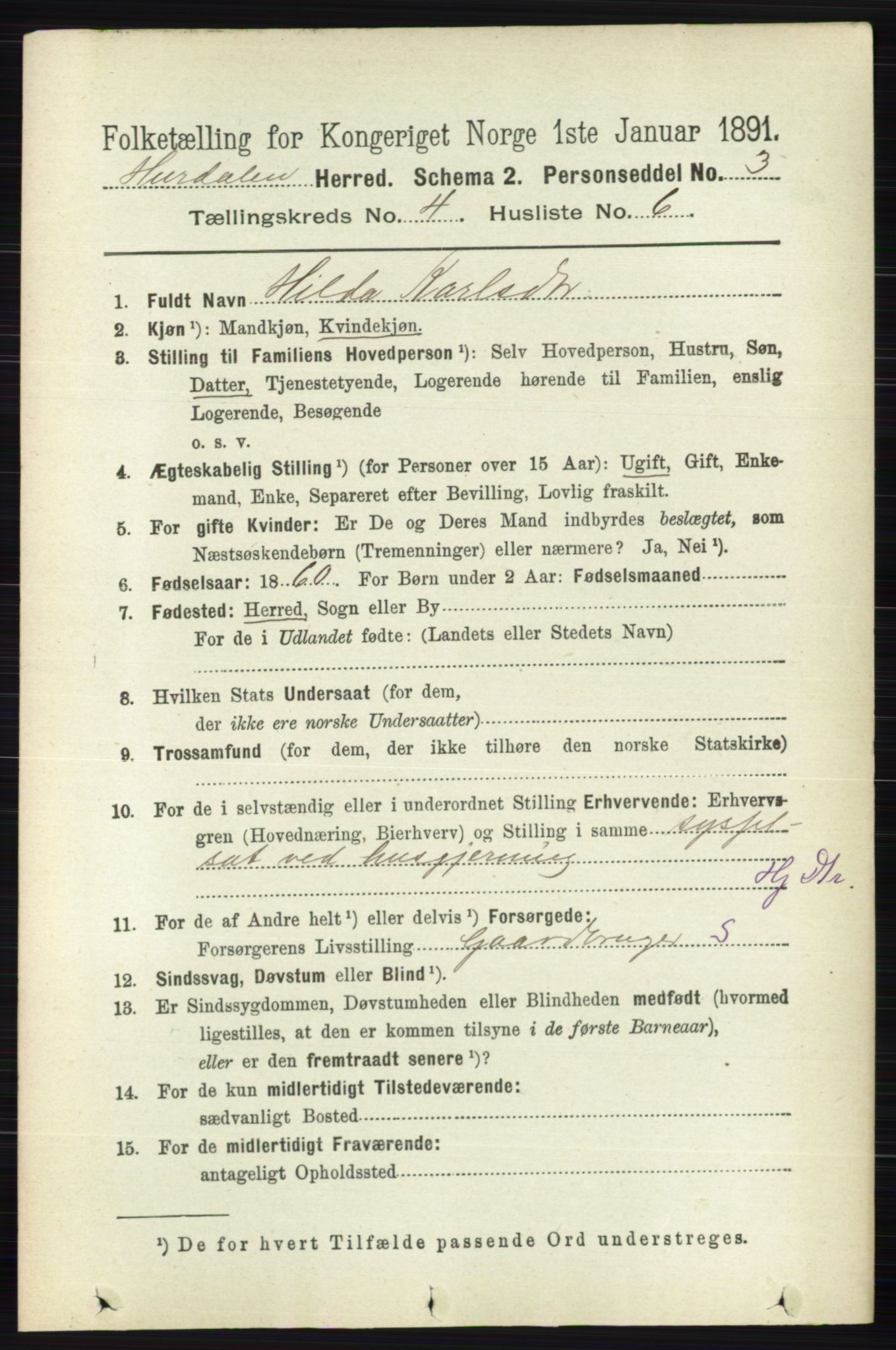 RA, Folketelling 1891 for 0239 Hurdal herred, 1891, s. 1462