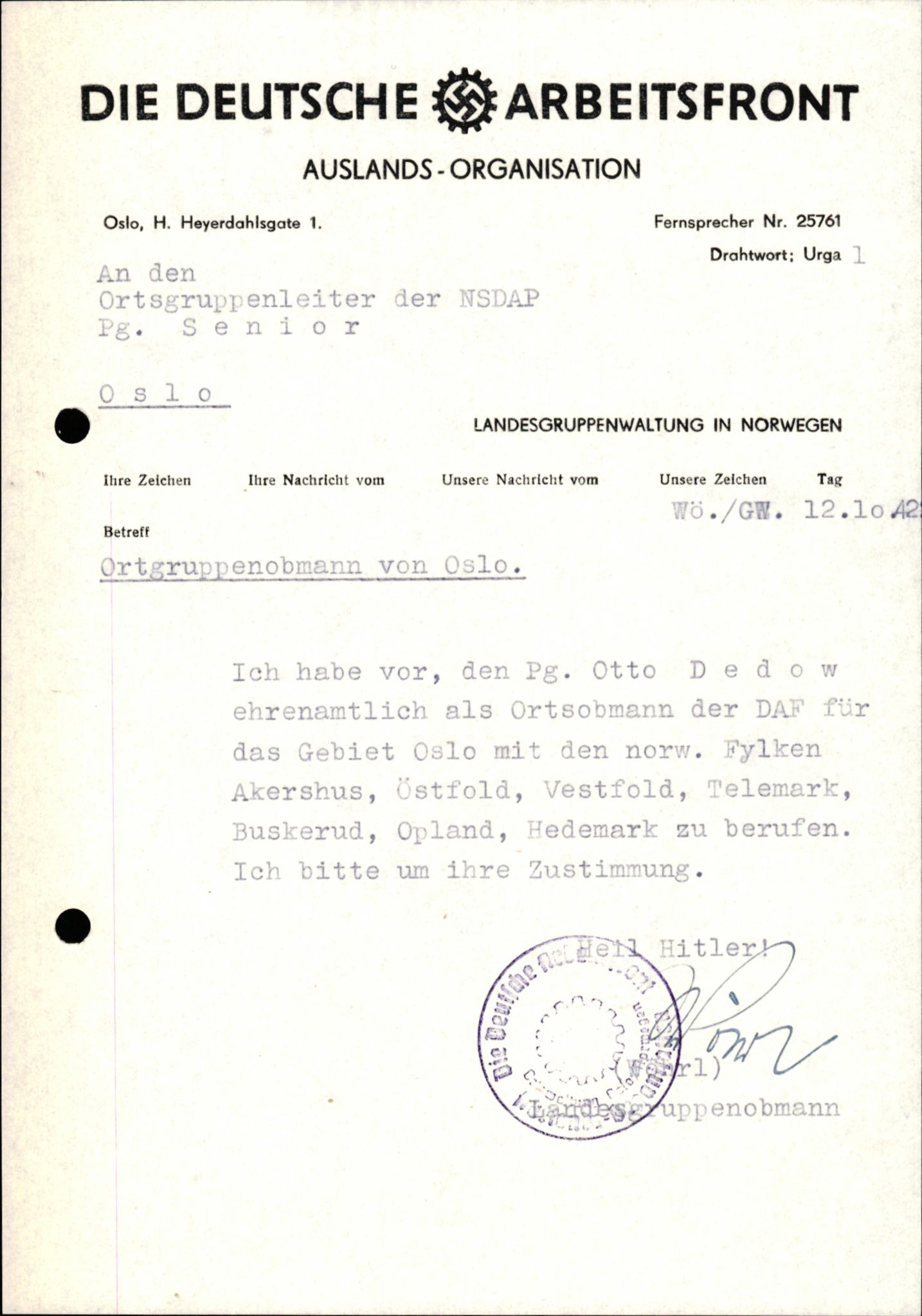 Forsvarets Overkommando. 2 kontor. Arkiv 11.4. Spredte tyske arkivsaker, AV/RA-RAFA-7031/D/Dar/Darb/L0015: Reichskommissariat - NSDAP in Norwegen, 1938-1945, s. 85