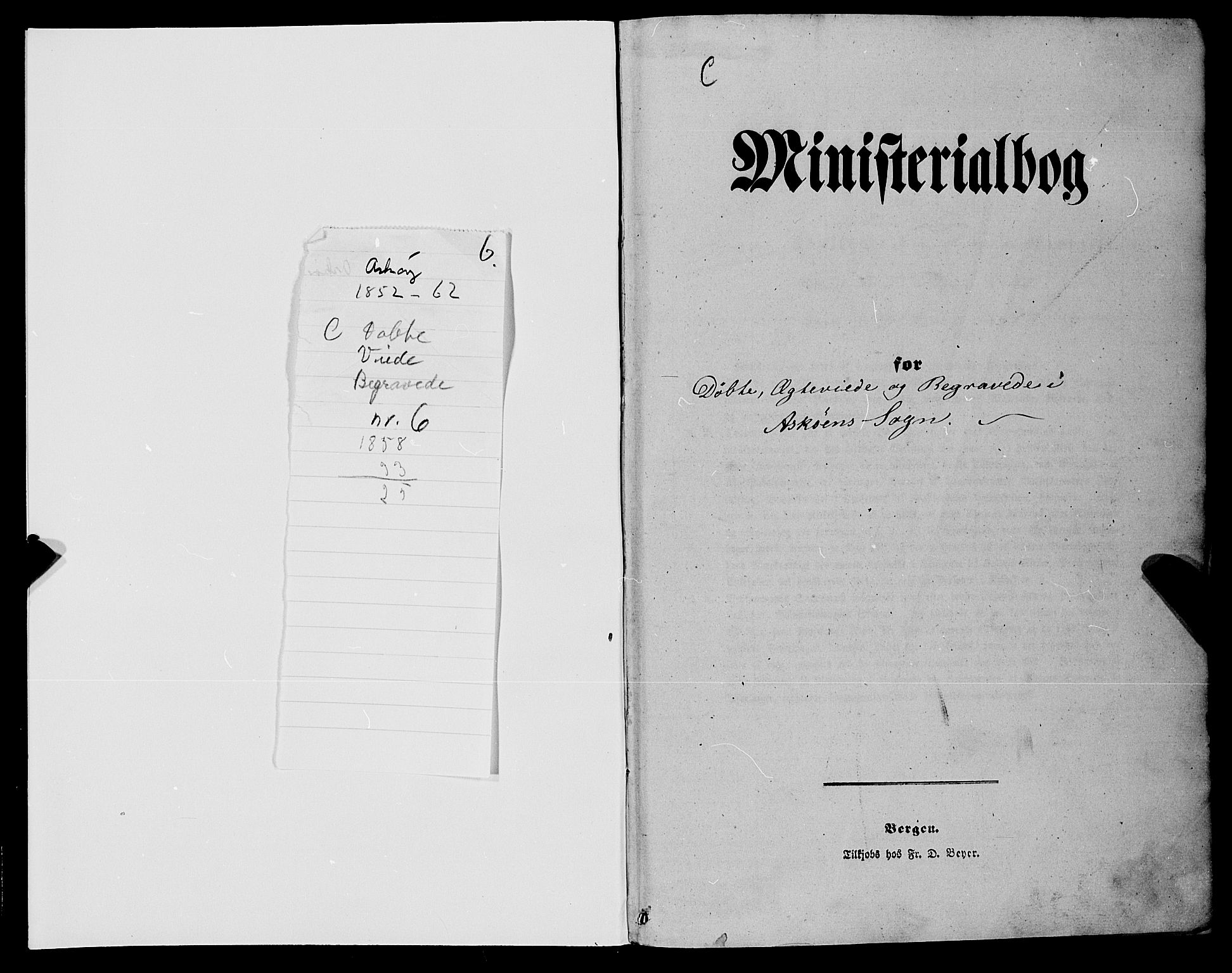Askøy Sokneprestembete, AV/SAB-A-74101/H/Ha/Haa/Haaa/L0008: Ministerialbok nr. A 8, 1852-1862