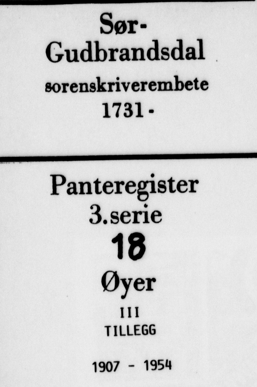 Sør-Gudbrandsdal tingrett, SAH/TING-004/H/Ha/Hah/L0018: Panteregister nr. 3.18, 1907-1954