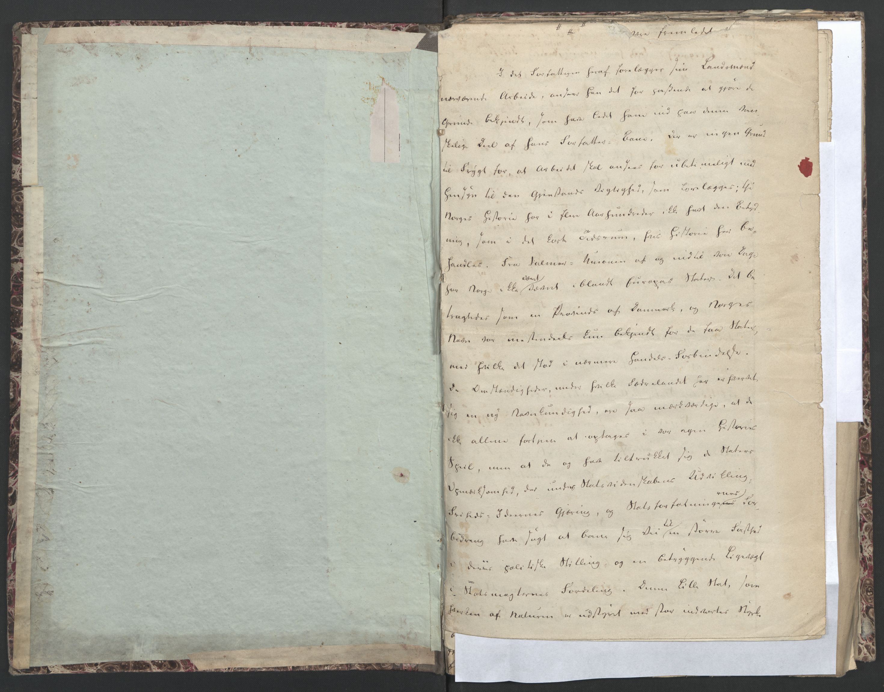 Faye, Andreas, AV/RA-PA-0015/F/Fh/L0029B/0001: -- / Bind nr. 1 av Manuscriptet til Aalls erindringer m.m., s. 4