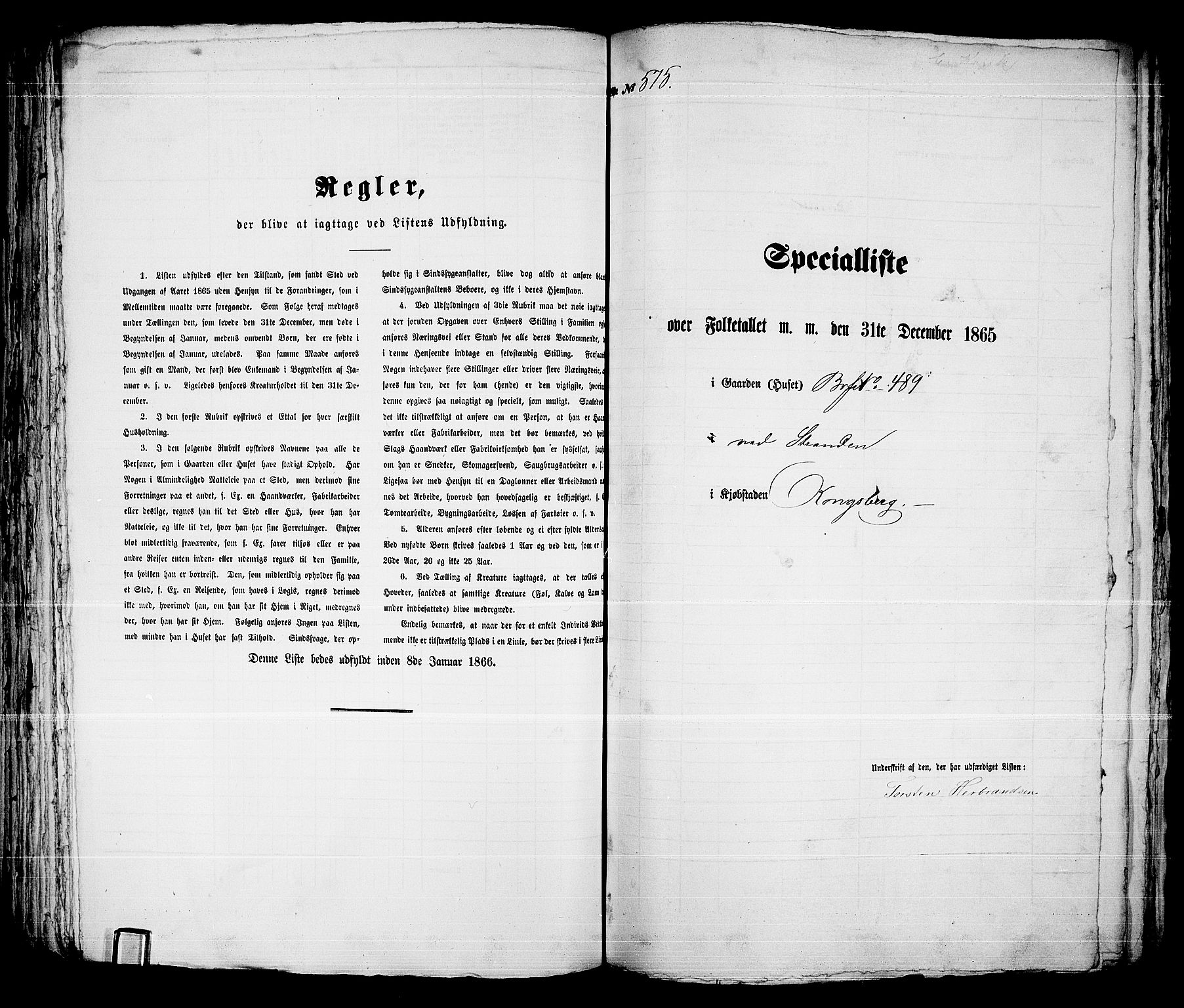 RA, Folketelling 1865 for 0604B Kongsberg prestegjeld, Kongsberg kjøpstad, 1865, s. 1168