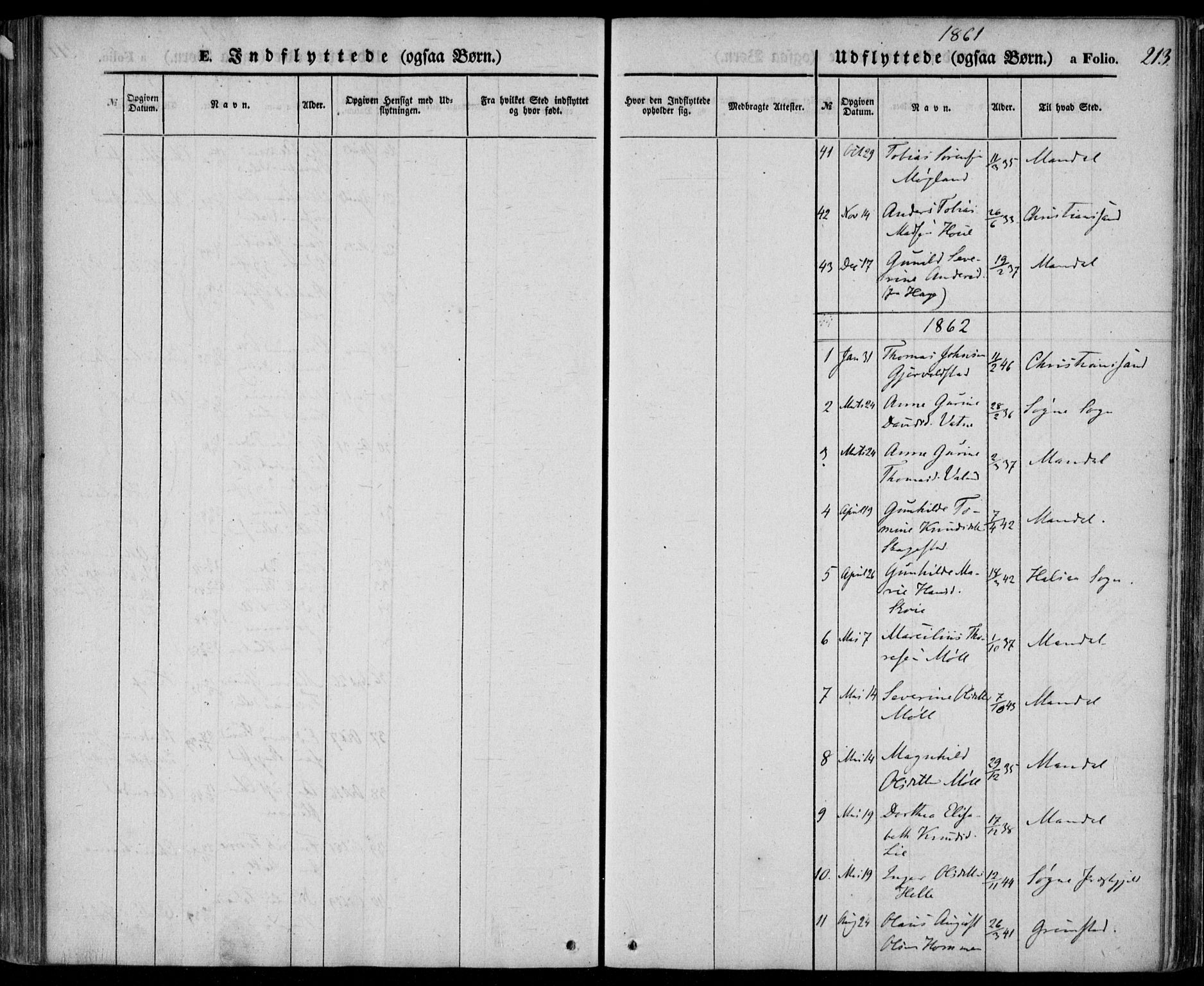 Holum sokneprestkontor, AV/SAK-1111-0022/F/Fa/Faa/L0005: Ministerialbok nr. A 5, 1850-1864, s. 213
