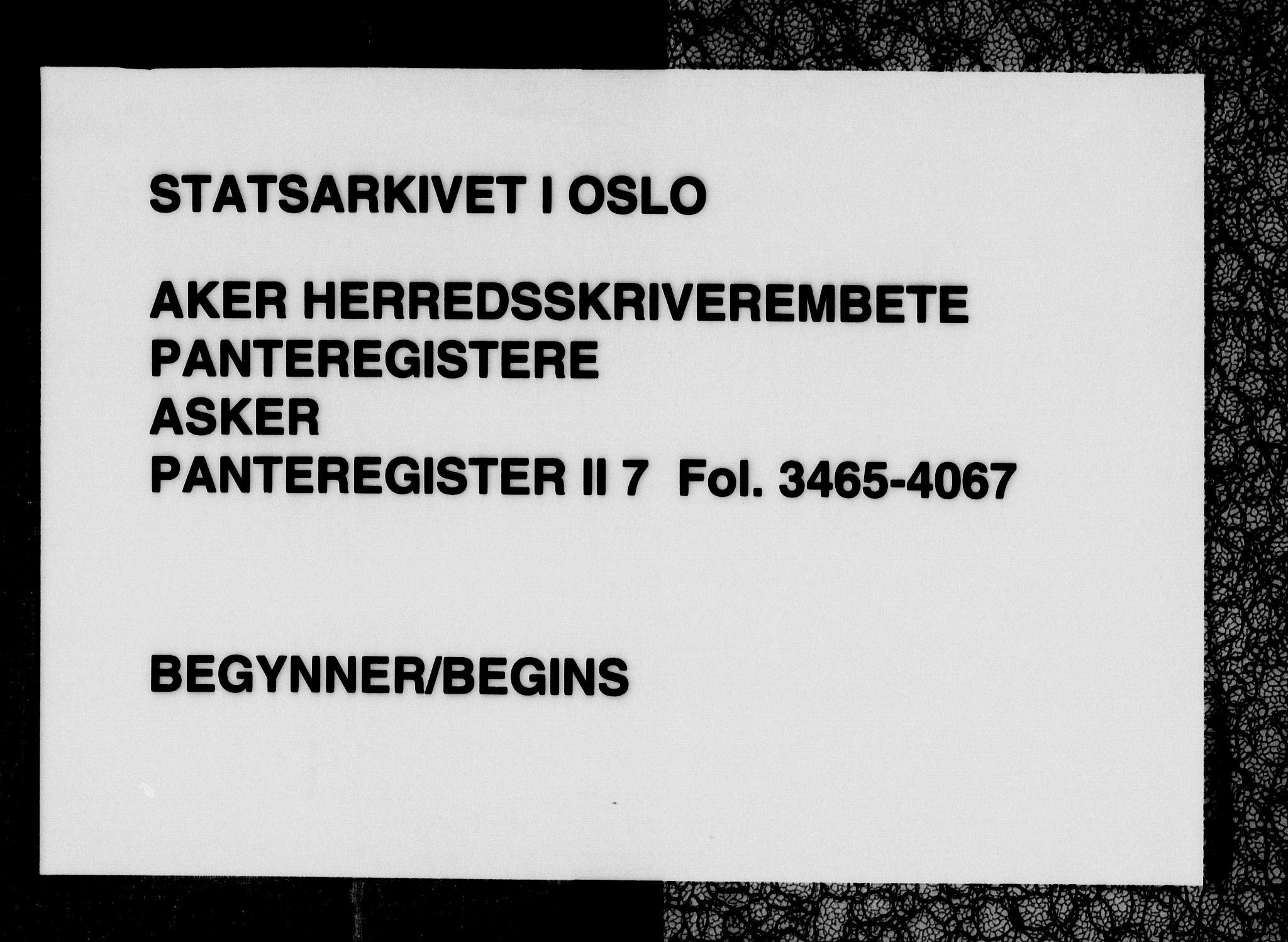 Aker herredsskriveri, SAO/A-10896/G/Ga/Gab/Gabb/L0007: Panteregister nr. II 7, 1918-1950