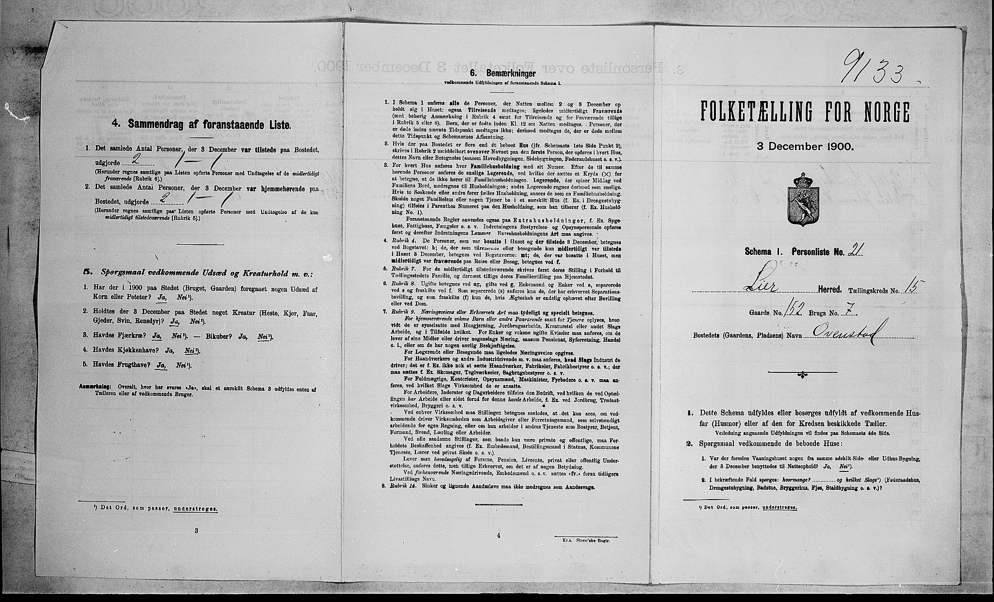 RA, Folketelling 1900 for 0626 Lier herred, 1900, s. 2458