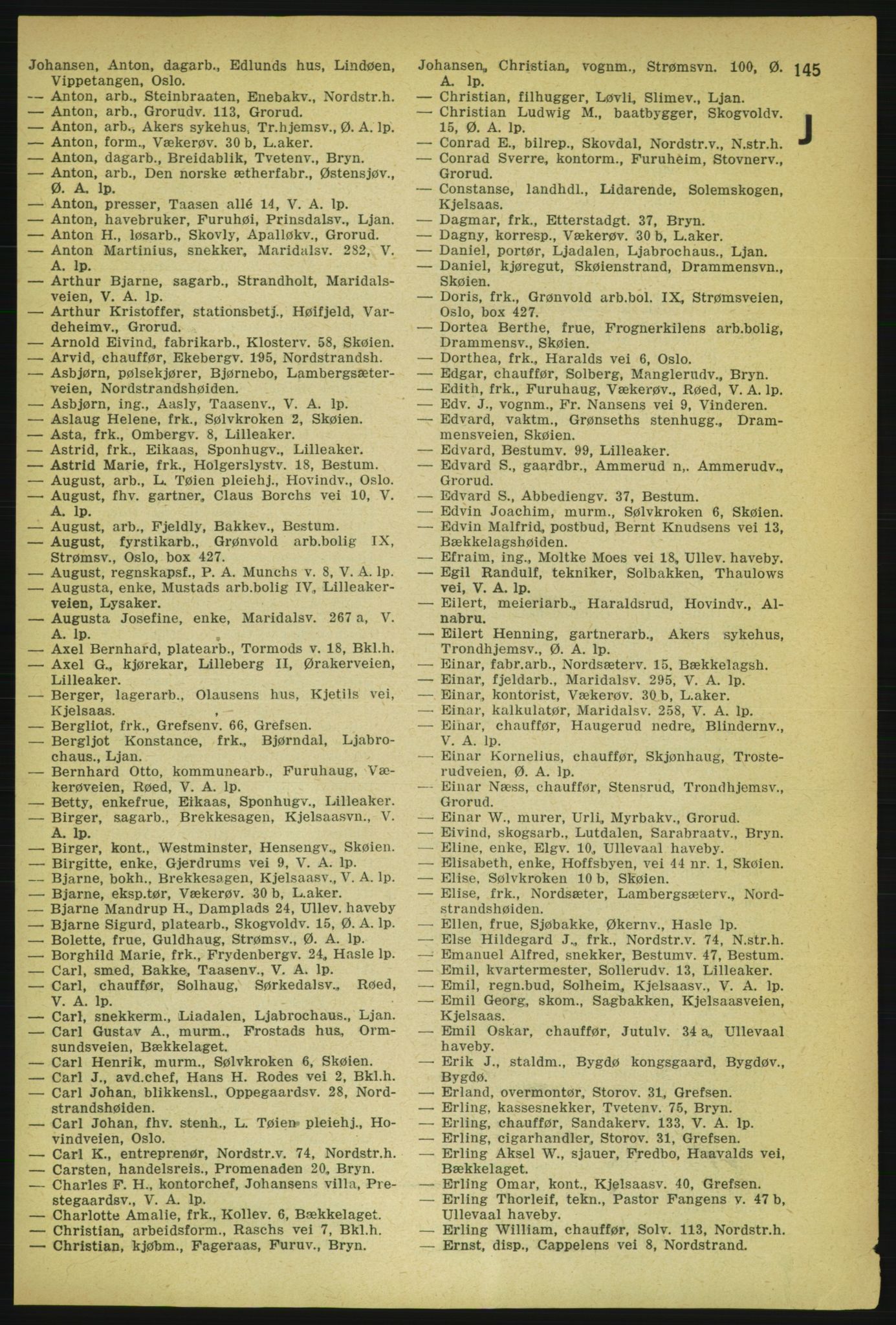 Aker adressebok/adressekalender, PUBL/001/A/004: Aker adressebok, 1929, s. 145