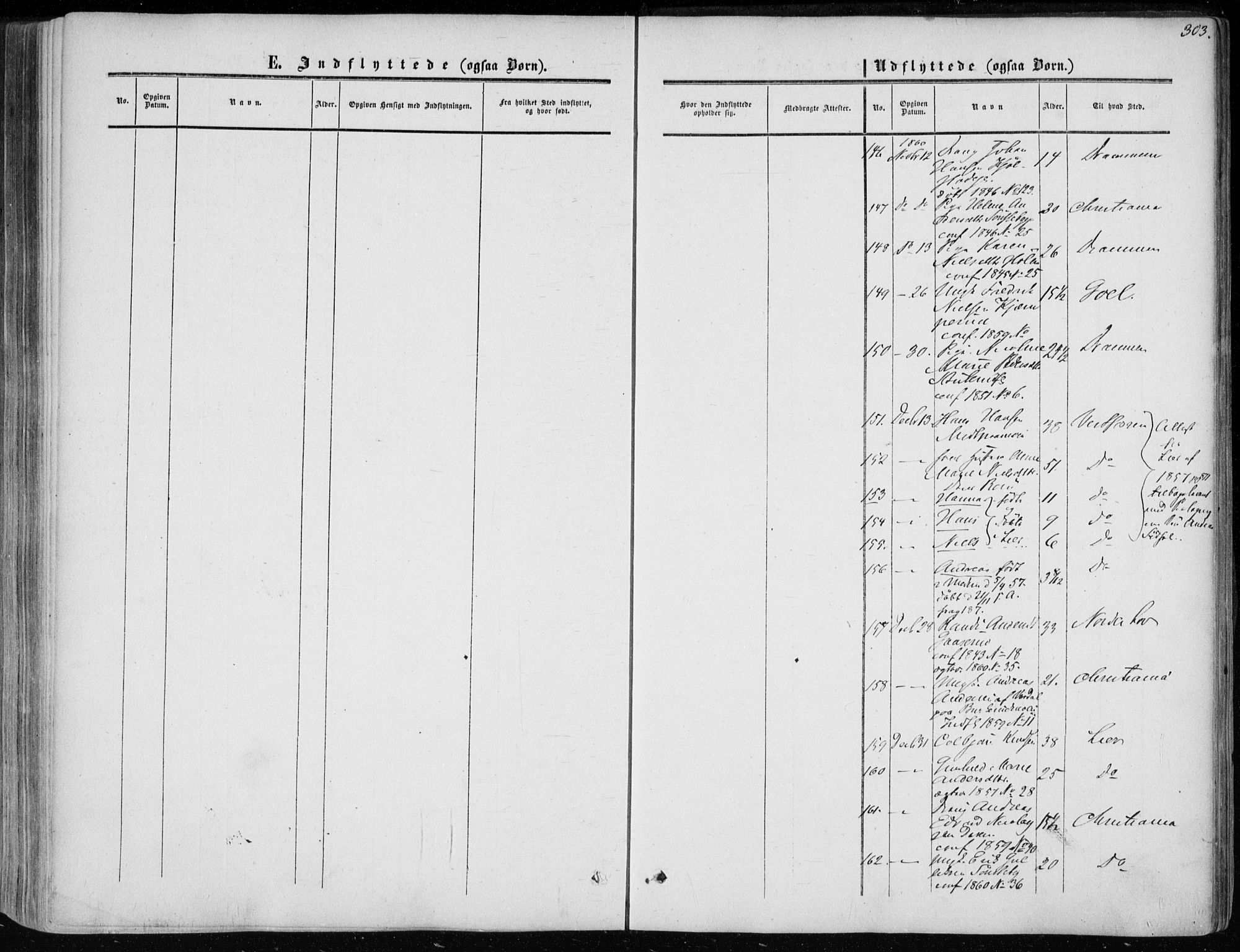 Modum kirkebøker, AV/SAKO-A-234/F/Fa/L0009: Ministerialbok nr. 9, 1860-1864, s. 303