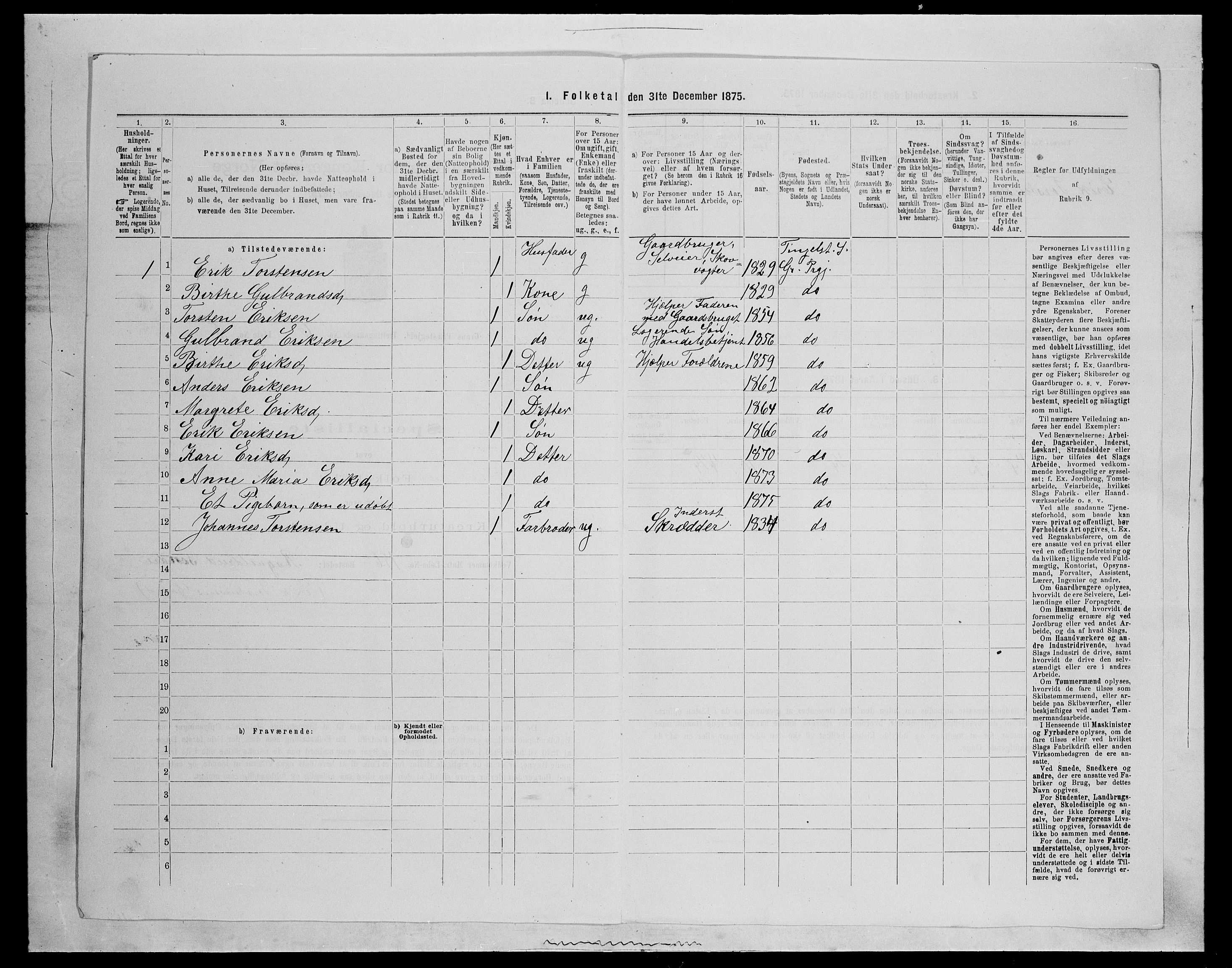 SAH, Folketelling 1875 for 0534P Gran prestegjeld, 1875, s. 1030