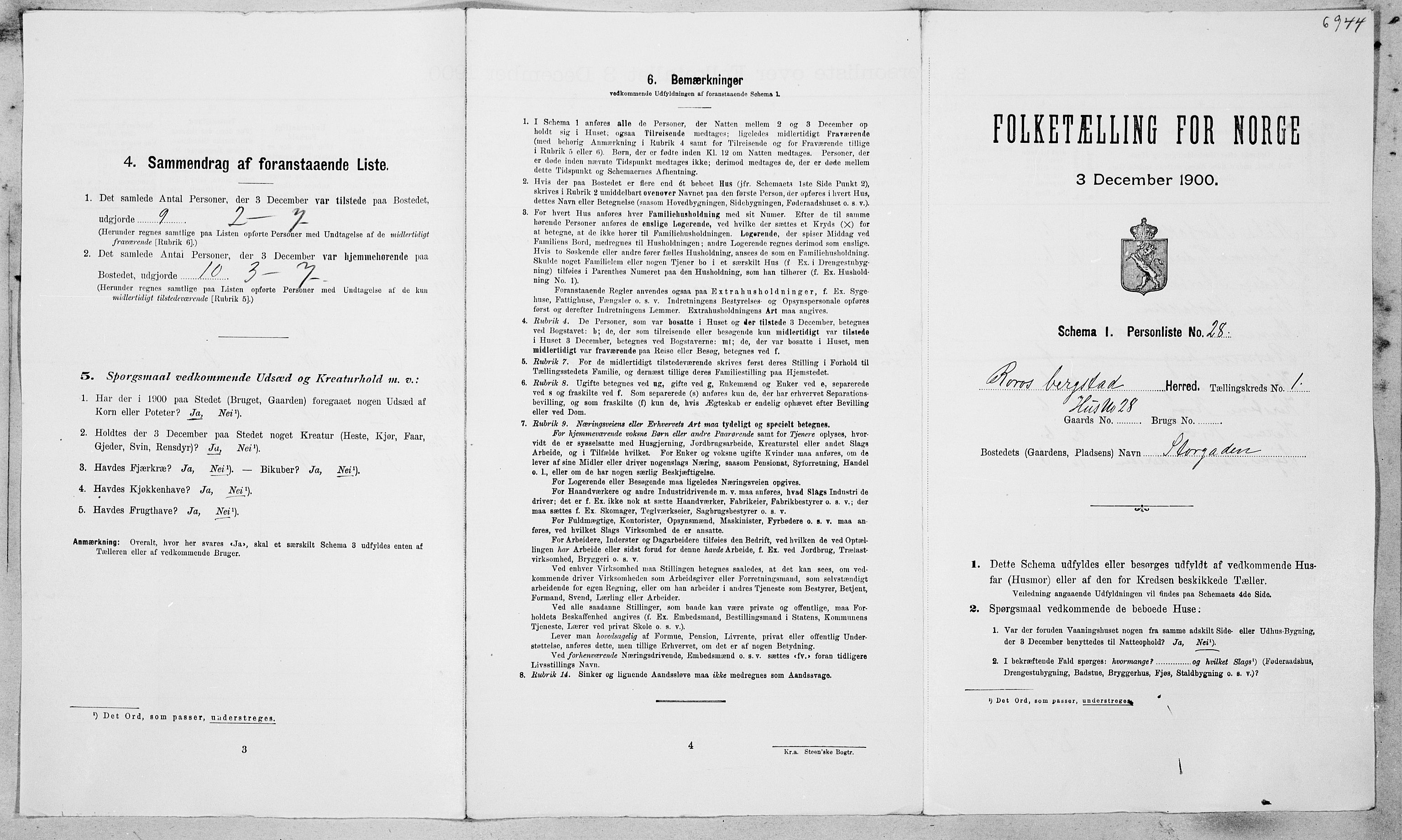 SAT, Folketelling 1900 for 1640 Røros herred, 1900, s. 98