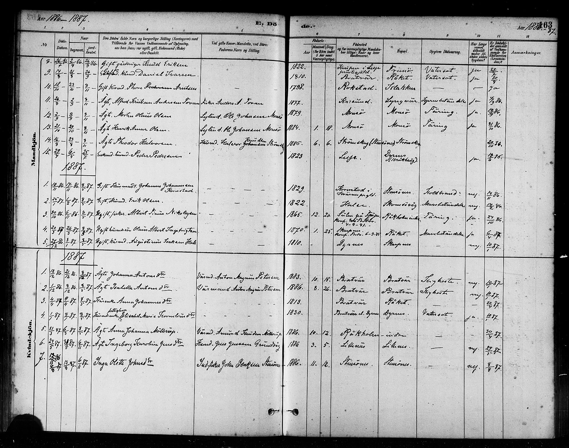 Ministerialprotokoller, klokkerbøker og fødselsregistre - Møre og Romsdal, SAT/A-1454/582/L0947: Ministerialbok nr. 582A01, 1880-1900, s. 163