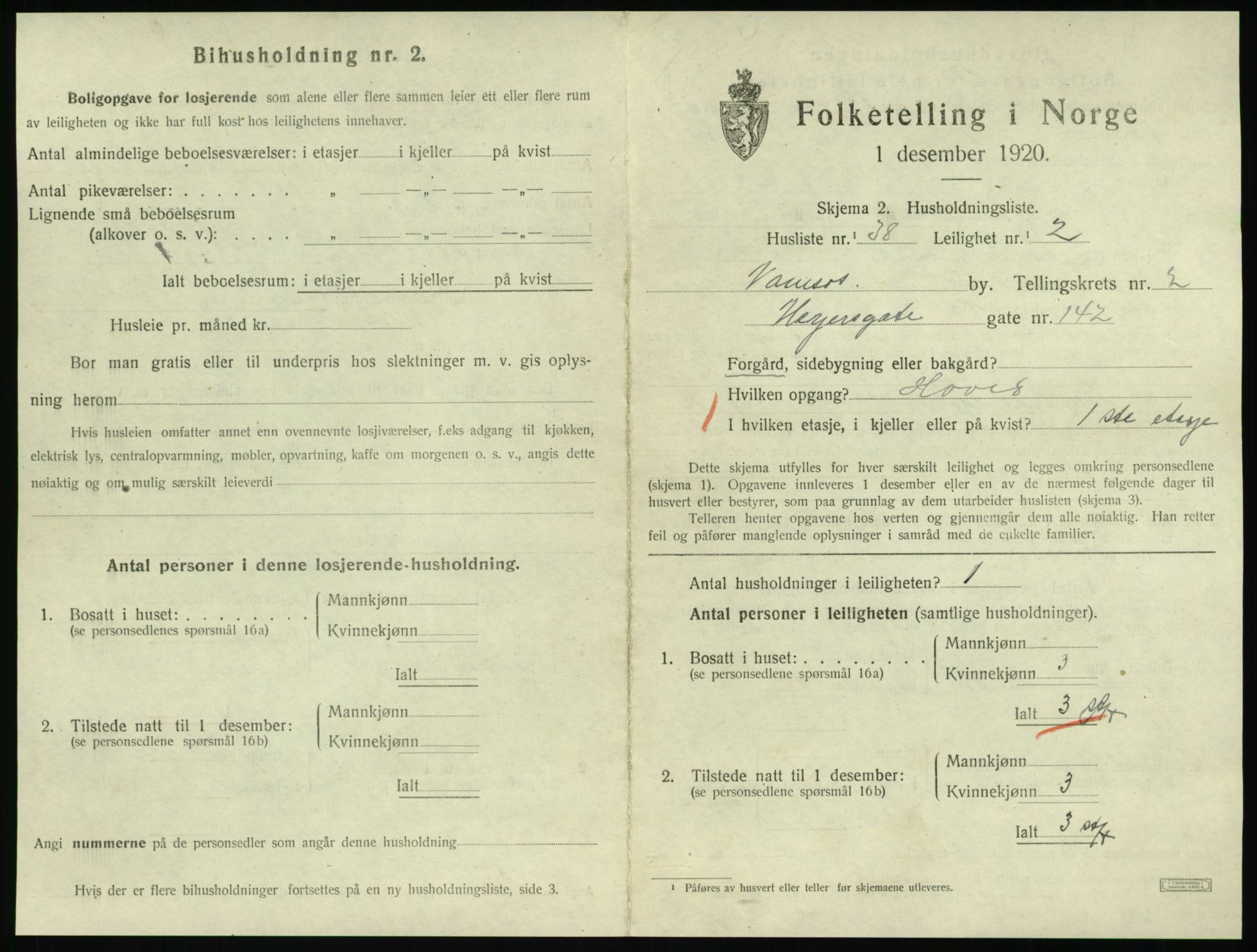 SAT, Folketelling 1920 for 1703 Namsos ladested, 1920, s. 1093