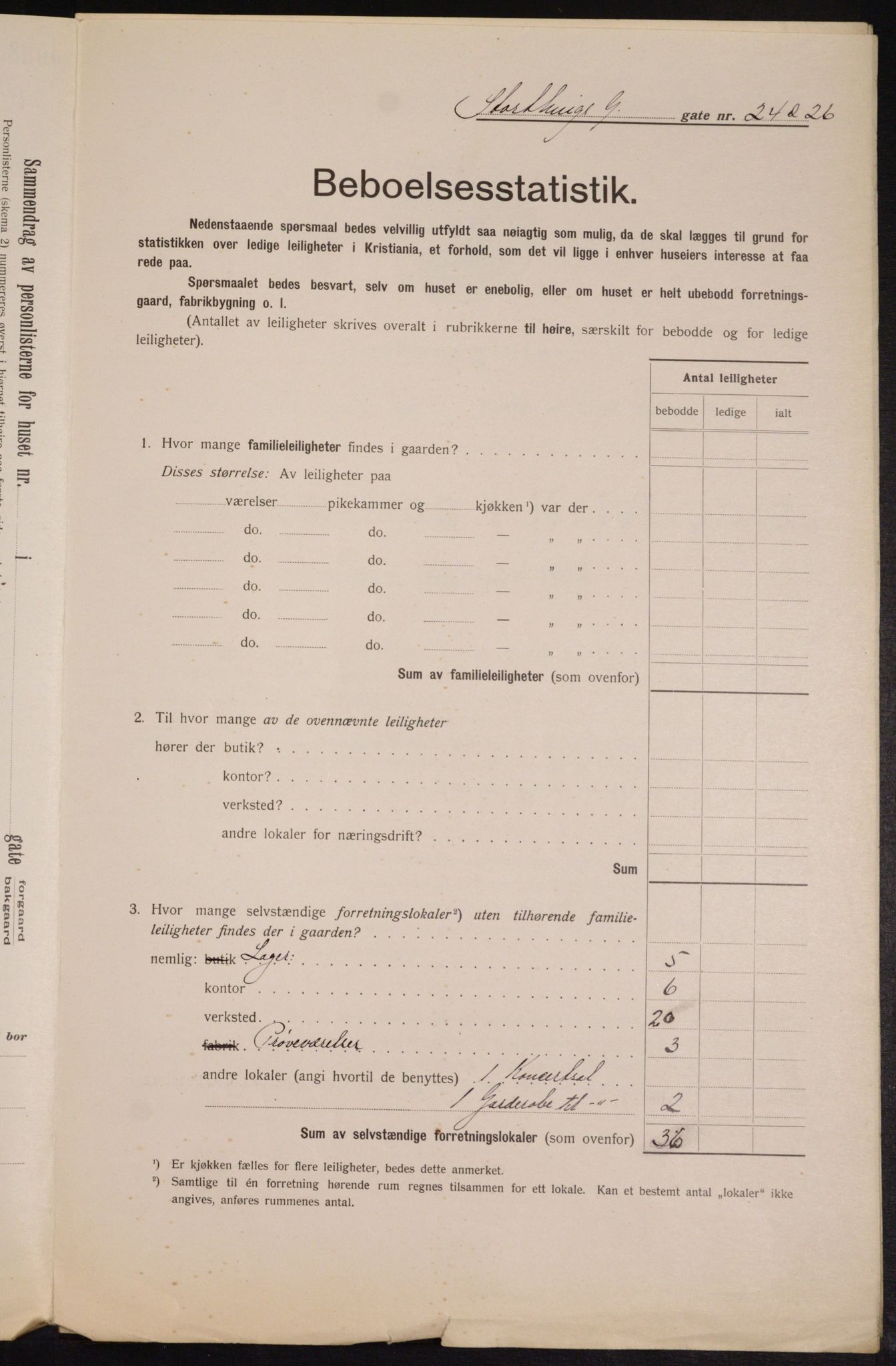 OBA, Kommunal folketelling 1.2.1913 for Kristiania, 1913, s. 103673