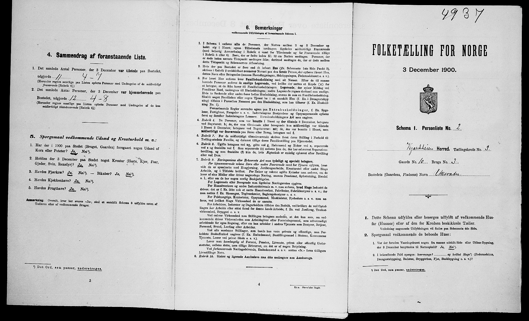 SAK, Folketelling 1900 for 0912 Vegårshei herred, 1900, s. 212