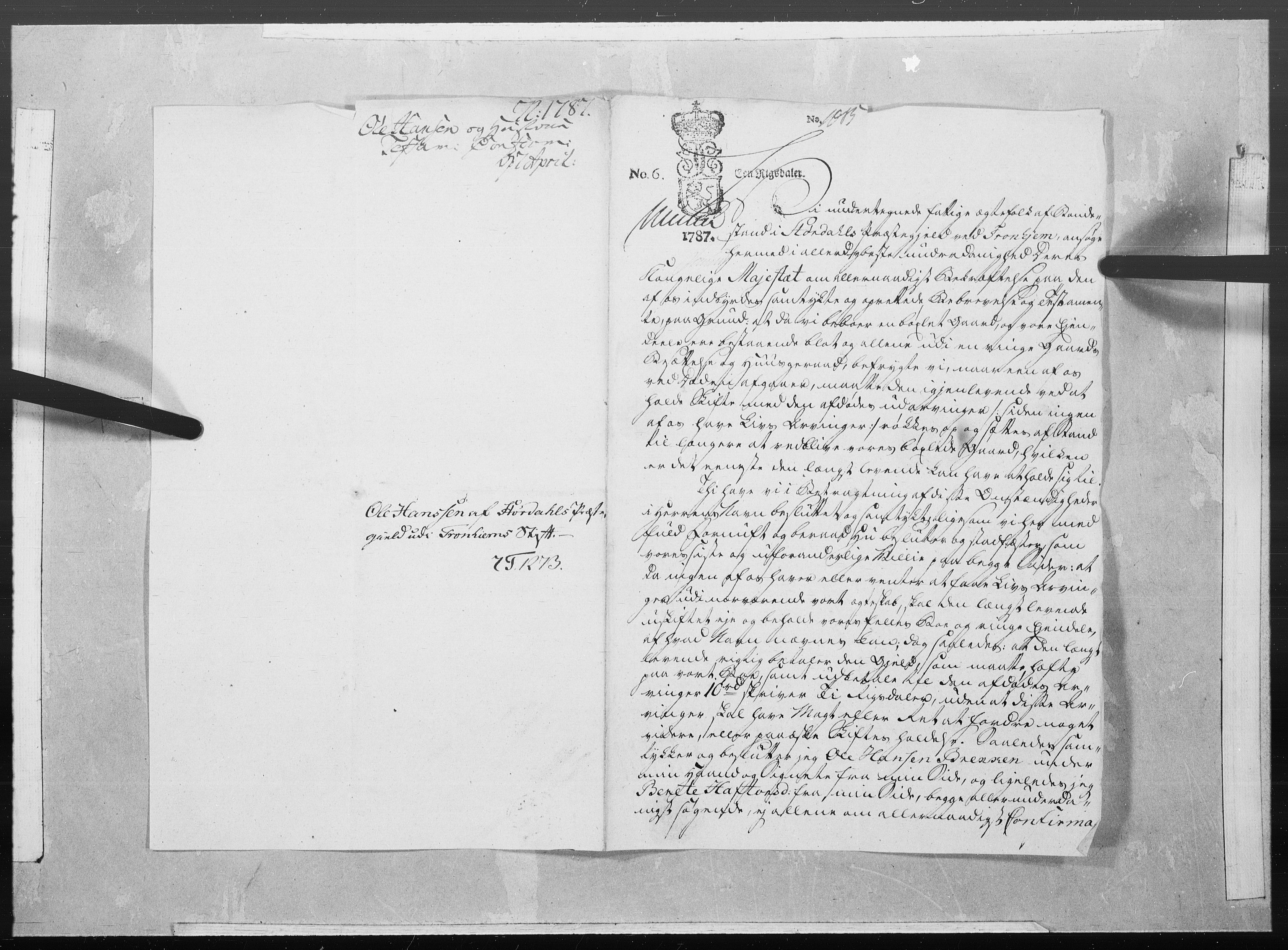Danske Kanselli 1572-1799, AV/RA-EA-3023/F/Fc/Fcc/Fcca/L0265: Norske innlegg 1572-1799, 1787, s. 7