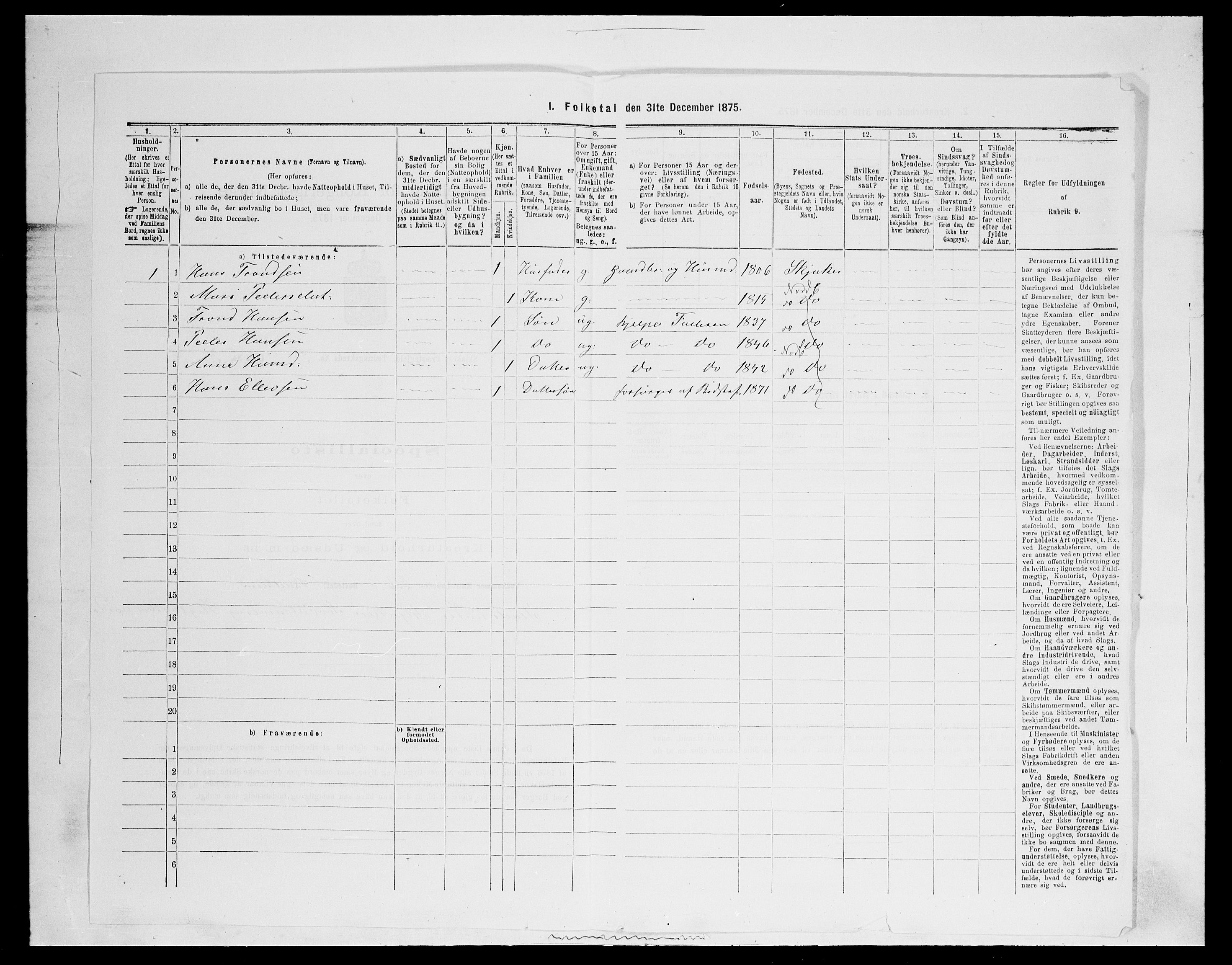 SAH, Folketelling 1875 for 0513P Skjåk prestegjeld, 1875, s. 720