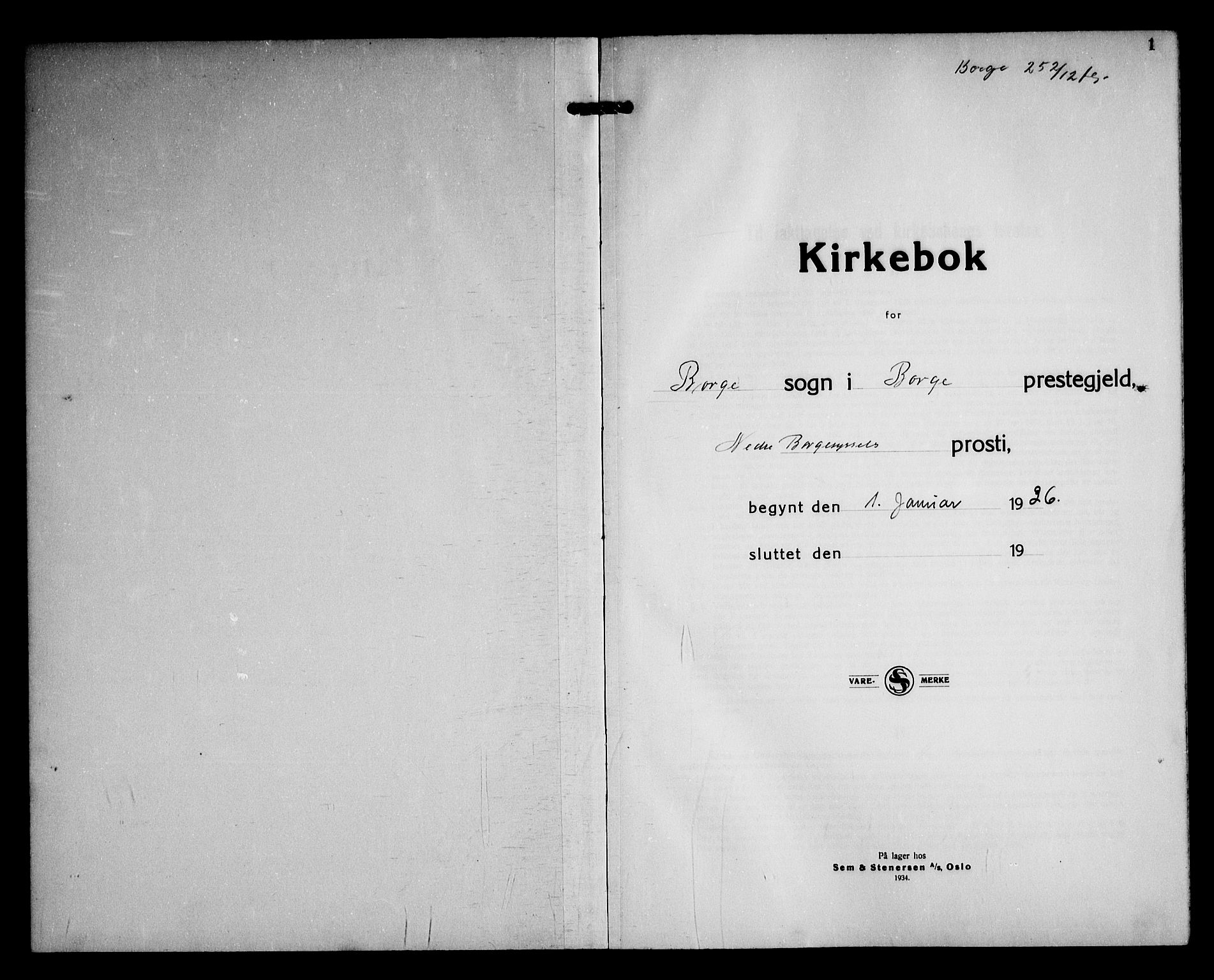 Borge prestekontor Kirkebøker, SAO/A-10903/G/Ga/L0006: Klokkerbok nr. I 6, 1936-1950, s. 1