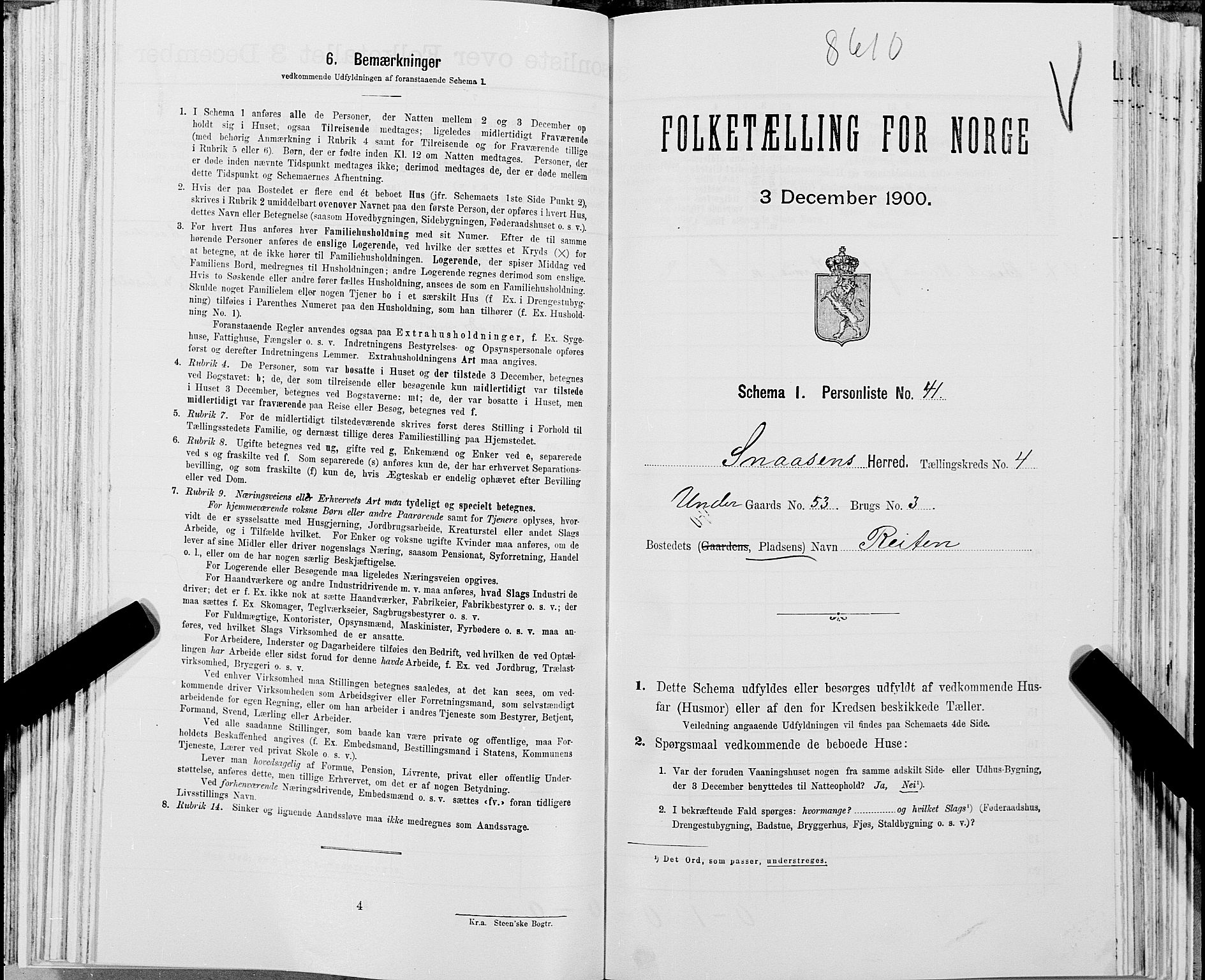 SAT, Folketelling 1900 for 1736 Snåsa herred, 1900, s. 960