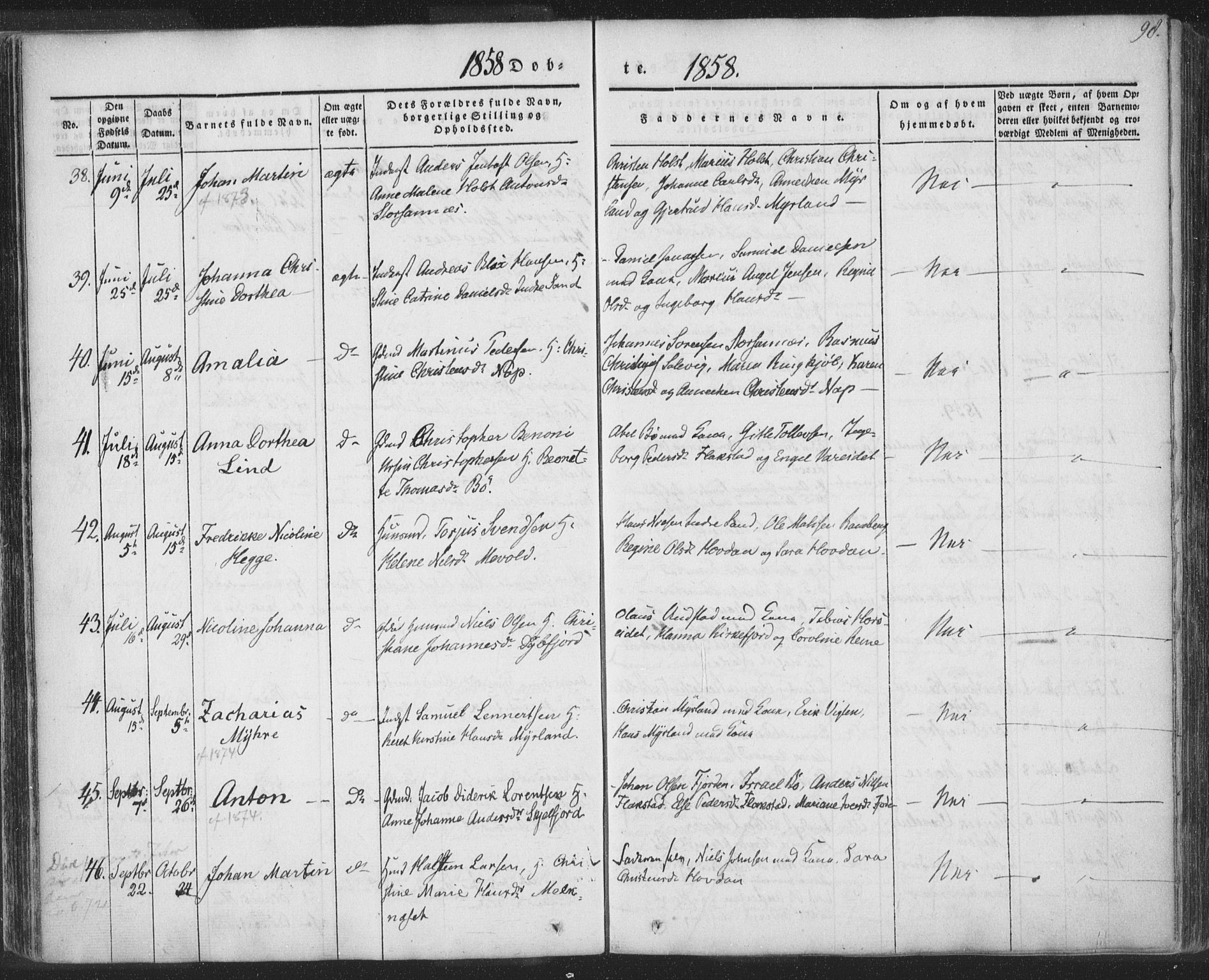 Ministerialprotokoller, klokkerbøker og fødselsregistre - Nordland, AV/SAT-A-1459/885/L1202: Ministerialbok nr. 885A03, 1838-1859, s. 98