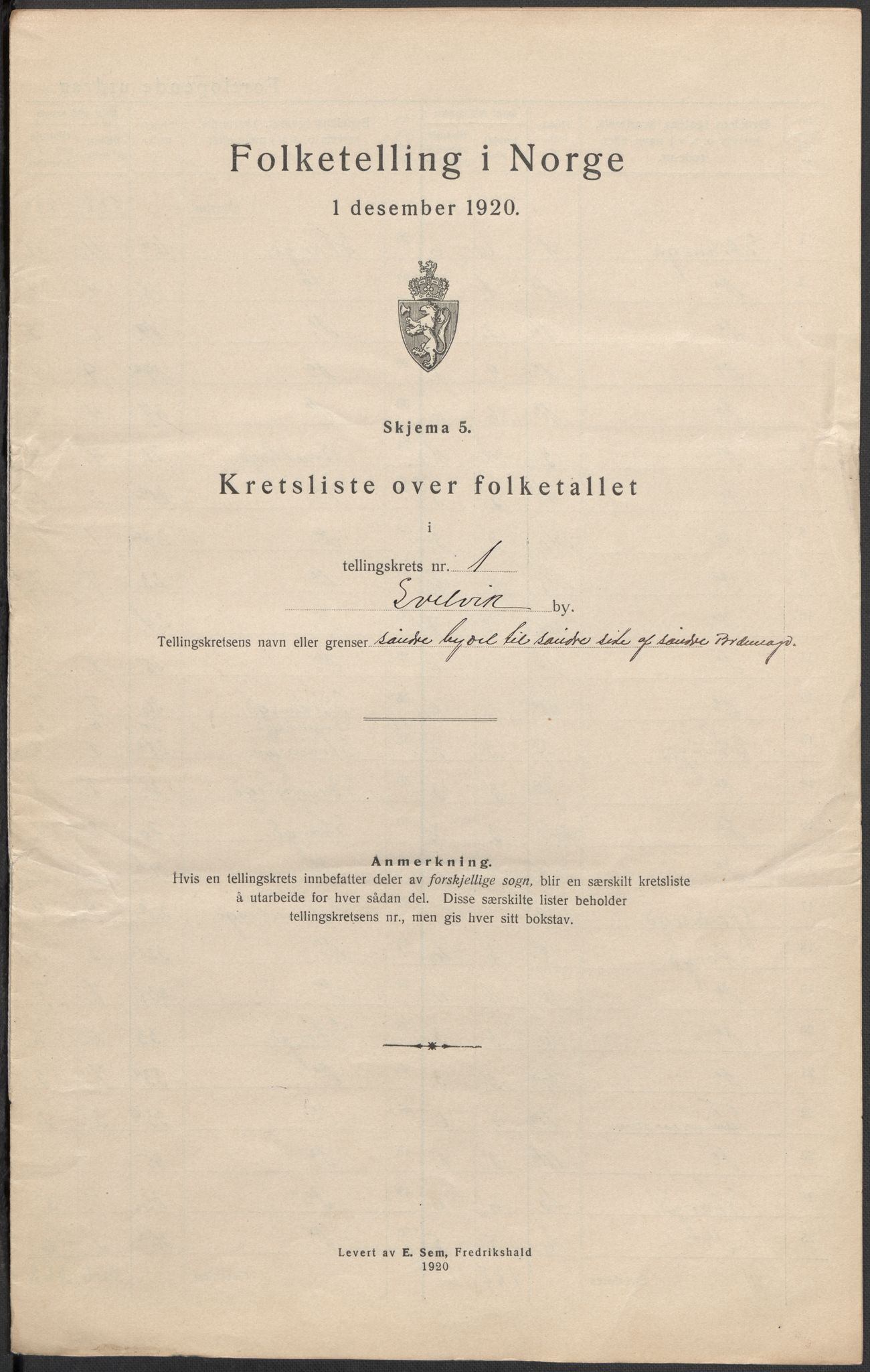 SAKO, Folketelling 1920 for 0701 Svelvik ladested, 1920, s. 4