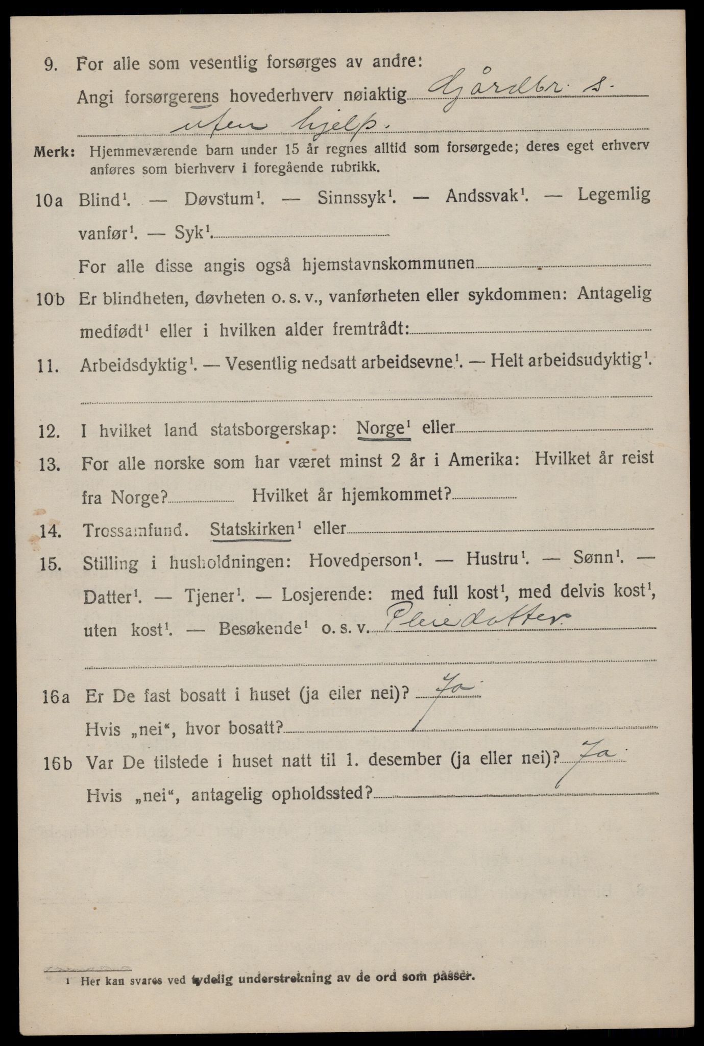 SAST, Folketelling 1920 for 1143 Mosterøy herred, 1920, s. 1061