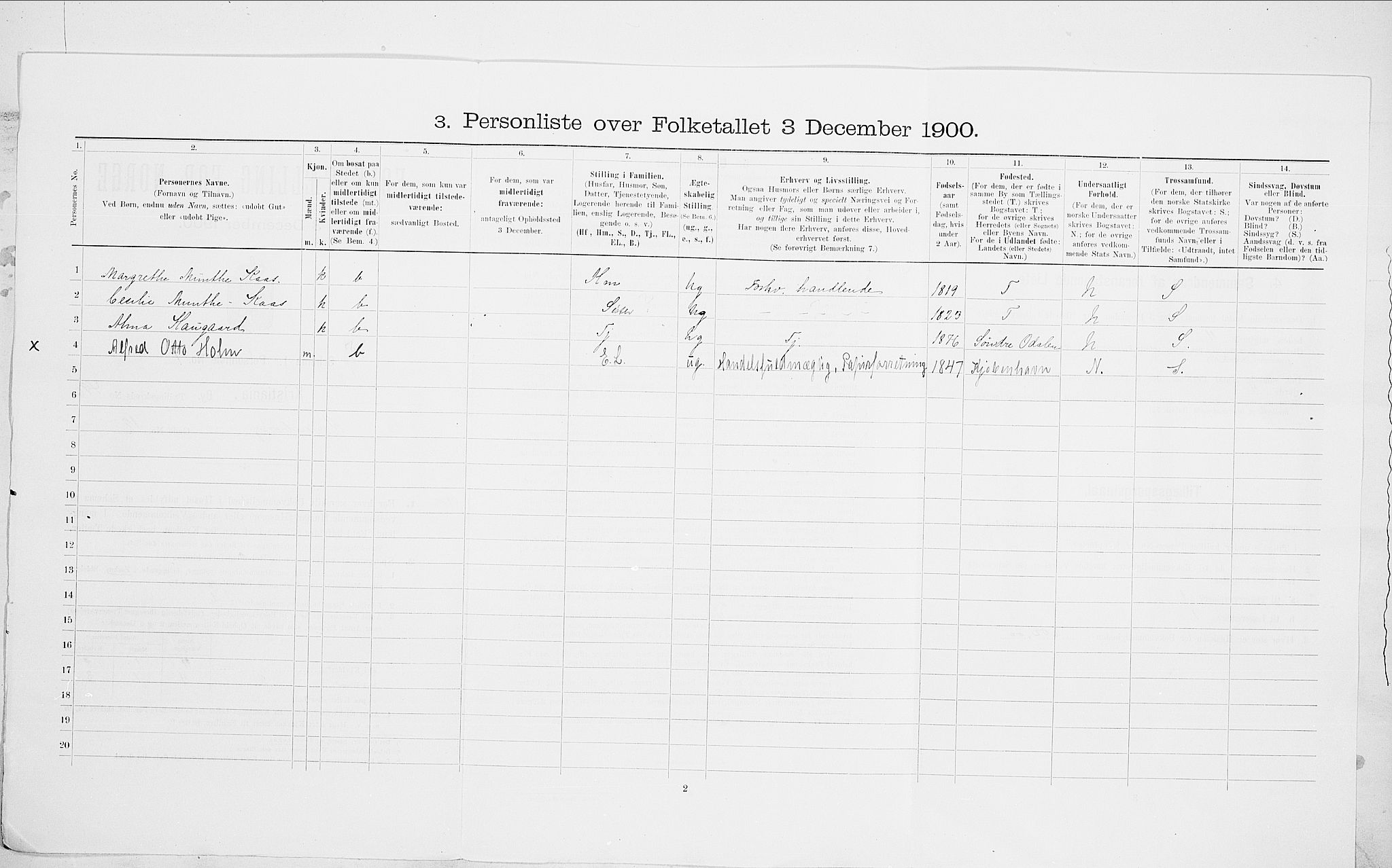 SAO, Folketelling 1900 for 0301 Kristiania kjøpstad, 1900, s. 75119