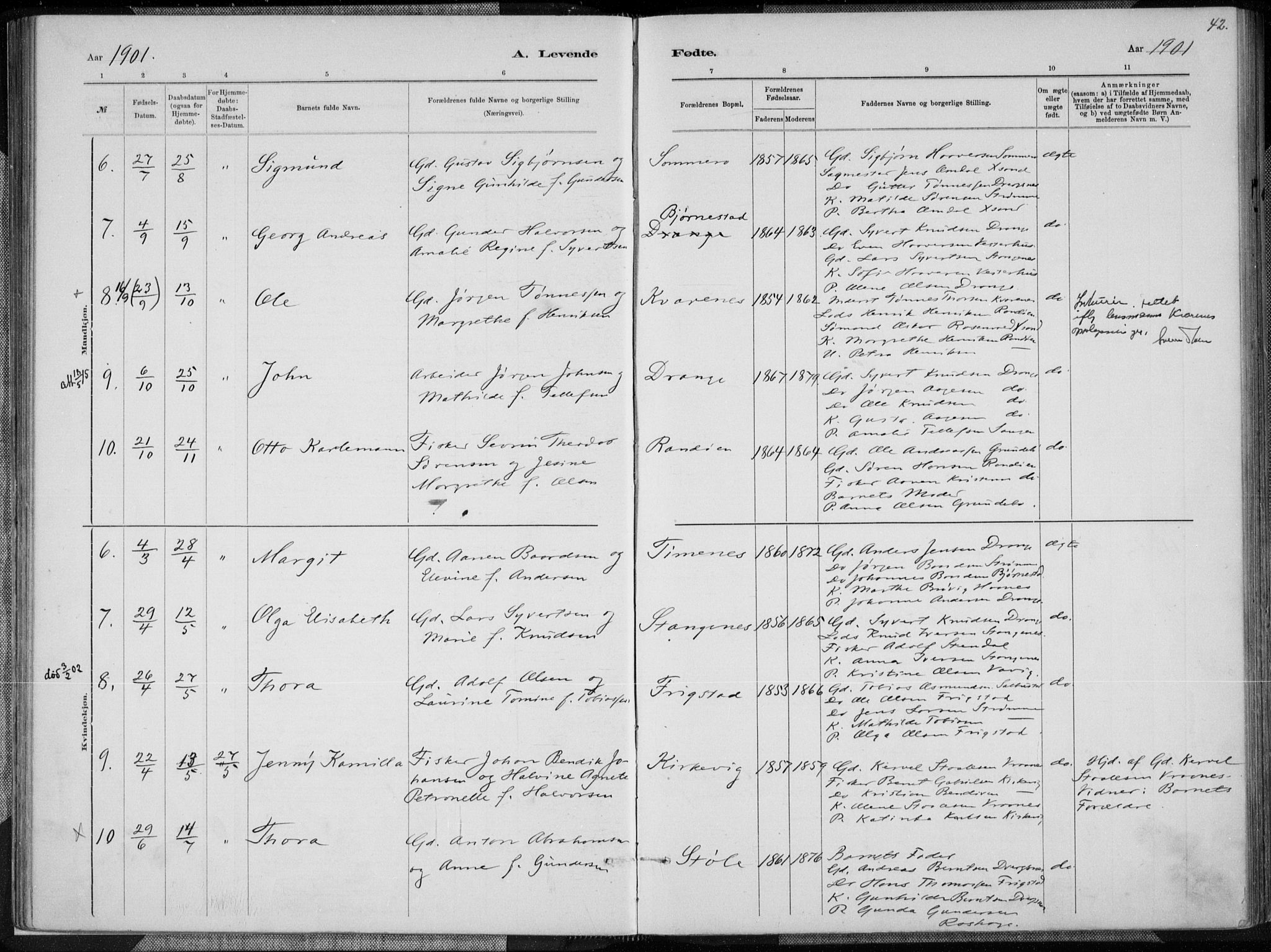 Oddernes sokneprestkontor, AV/SAK-1111-0033/F/Fa/Fab/L0002: Ministerialbok nr. A 2, 1884-1903, s. 42