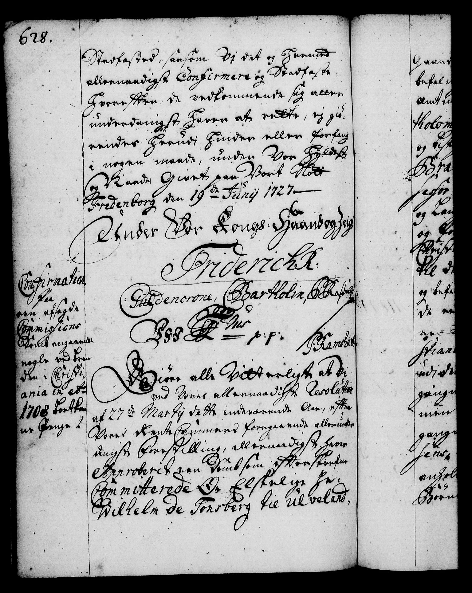 Rentekammeret, Kammerkanselliet, RA/EA-3111/G/Gg/Gga/L0002: Norsk ekspedisjonsprotokoll med register (merket RK 53.2), 1723-1727, s. 628