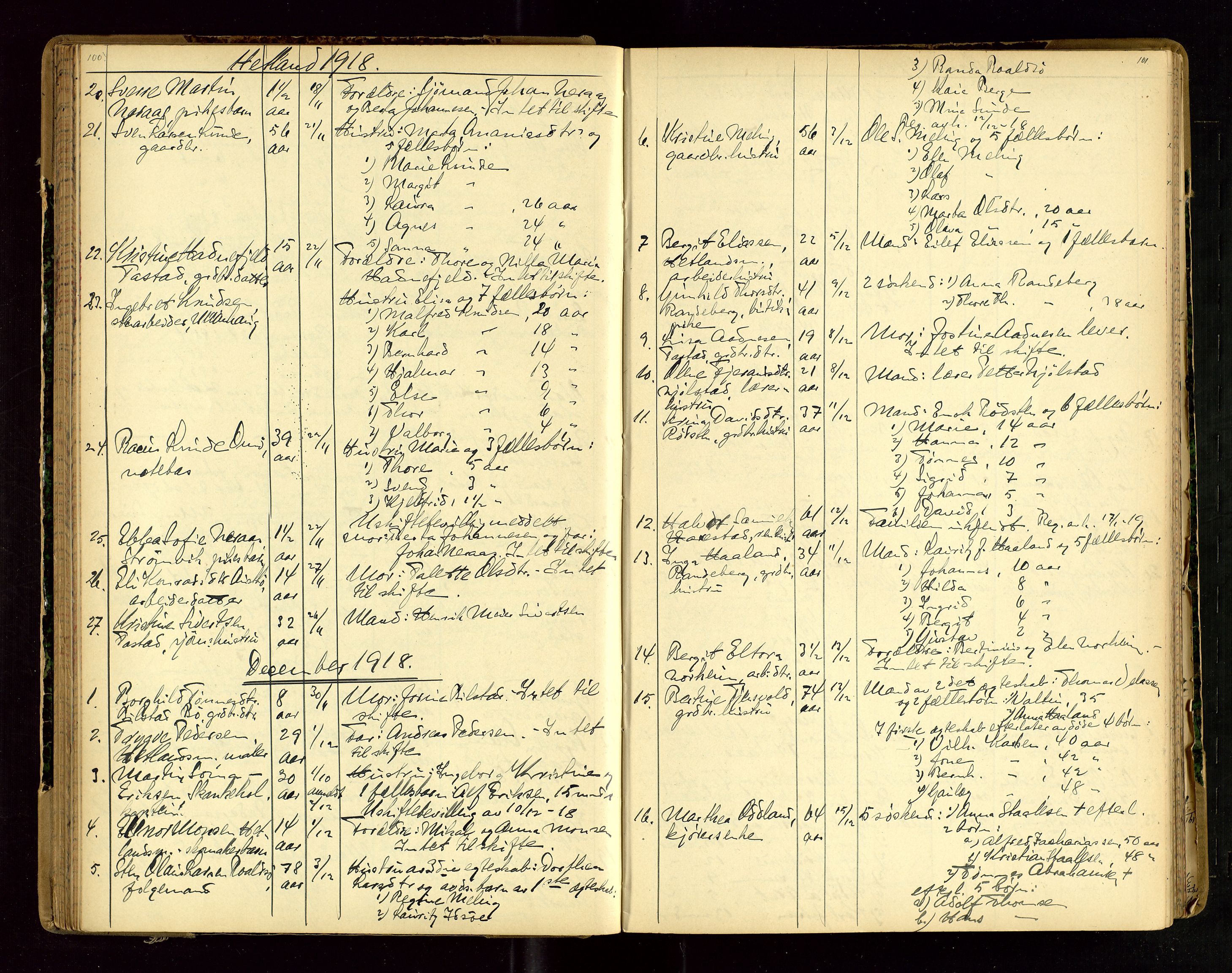 Jæren sorenskriveri, AV/SAST-A-100310/01/5/52/52B/L0003: DØDSFALLPROTOKOLL, 1910-1916, s. 100-101