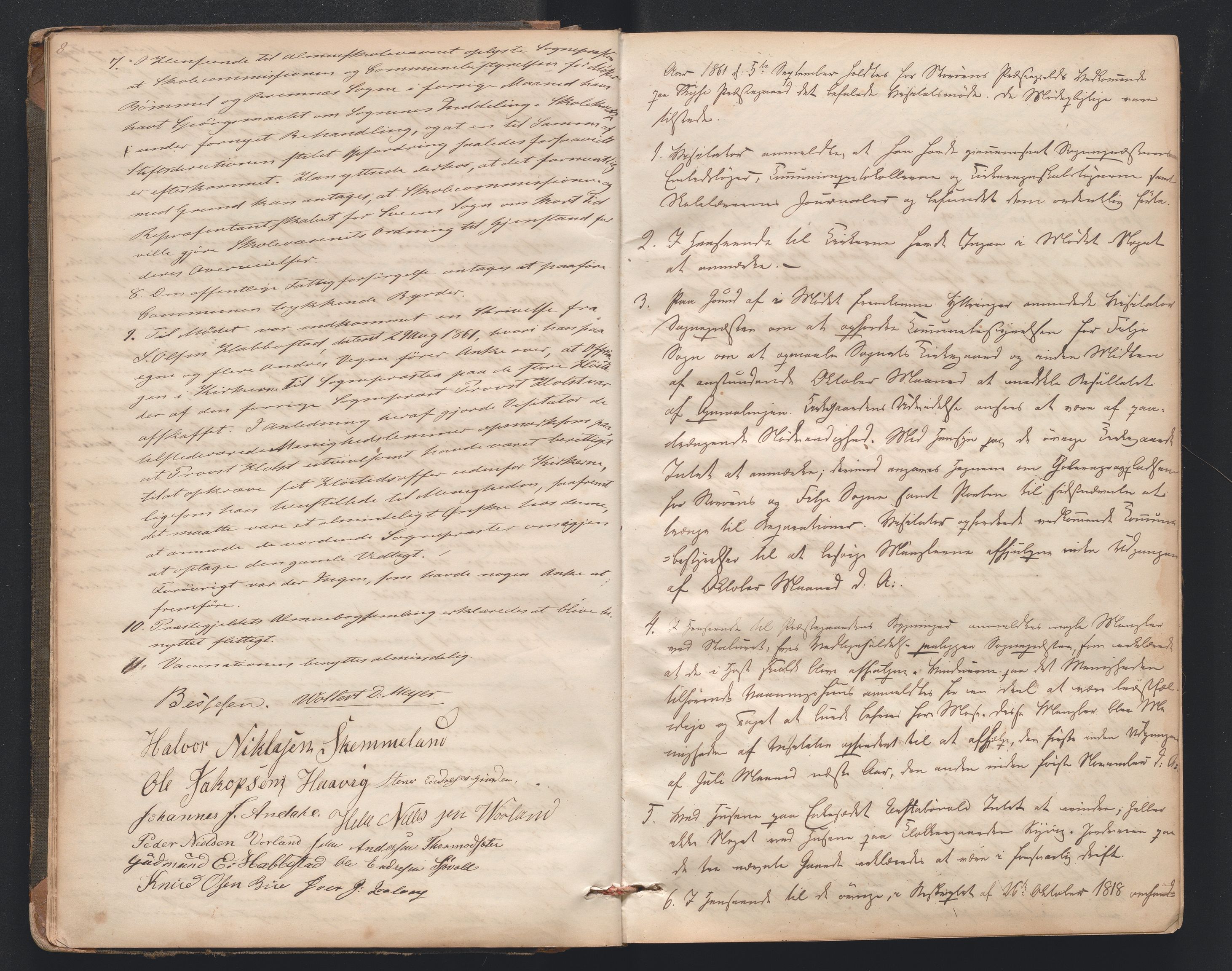 Nordre Sunnhordland prosti, AV/SAB-A-99912/F/L0001: Visitasprotokoll , 1860-1959, s. 8