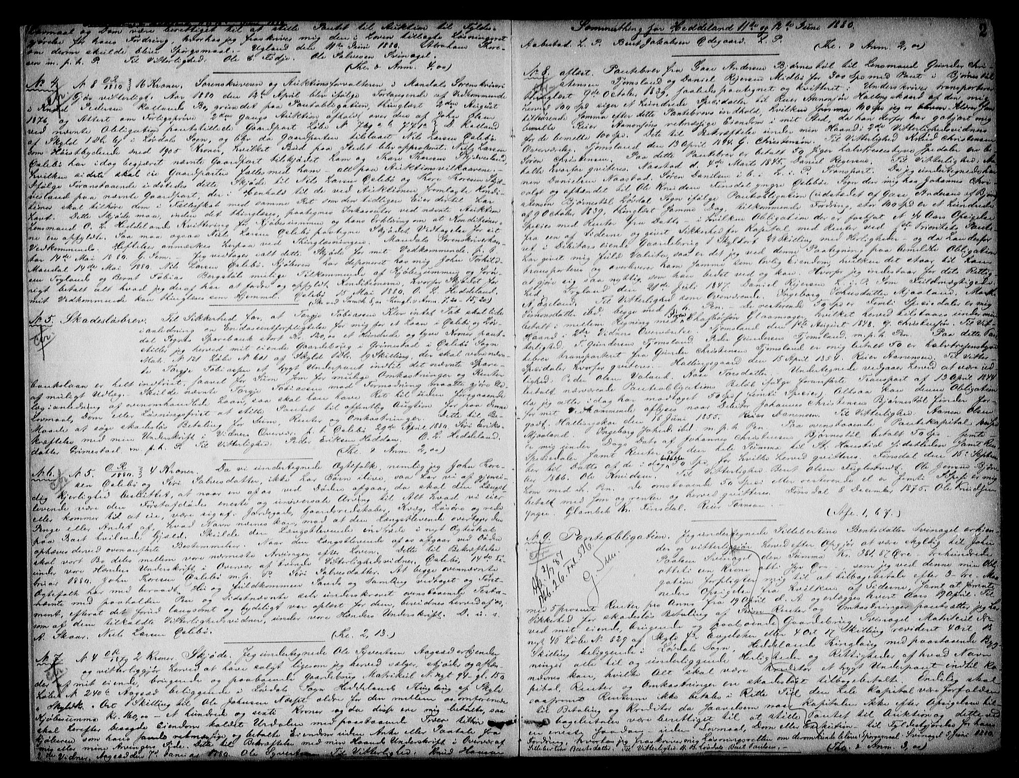 Mandal sorenskriveri, SAK/1221-0005/001/G/Gb/Gba/L0045: Pantebok nr. 26, 1880-1888, s. 2