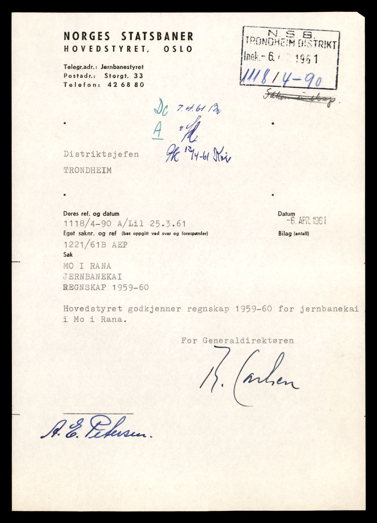 Norges statsbaner (NSB) - Trondheim distrikt, AV/SAT-A-6436/0002/Dd/L0817: --, 1953-1980, s. 1967