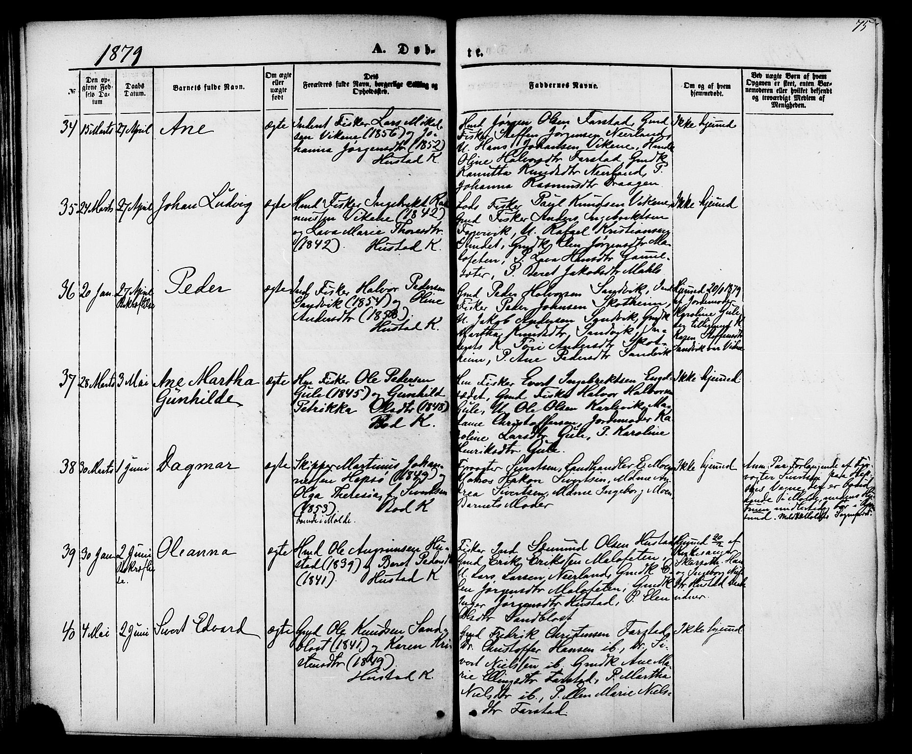 Ministerialprotokoller, klokkerbøker og fødselsregistre - Møre og Romsdal, AV/SAT-A-1454/566/L0768: Ministerialbok nr. 566A07, 1869-1881, s. 75